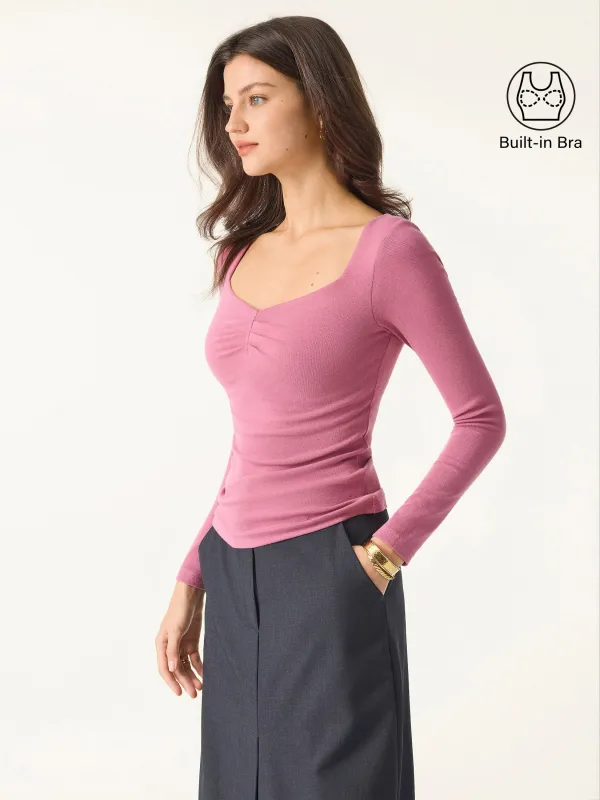 Light Warm Diamond Neck Tucked Brami Top sold by ogl move