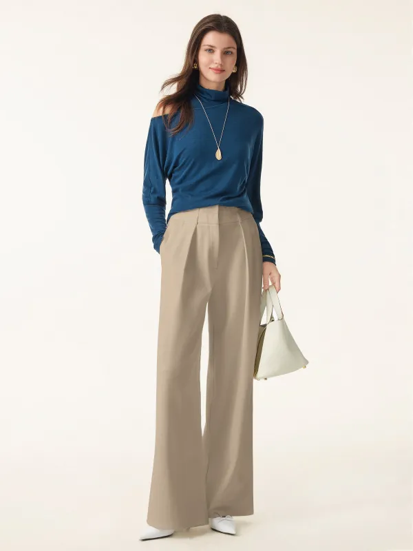 Stretchy High Rise Cropped Wide Leg Pants with Pockets sold by ogl move