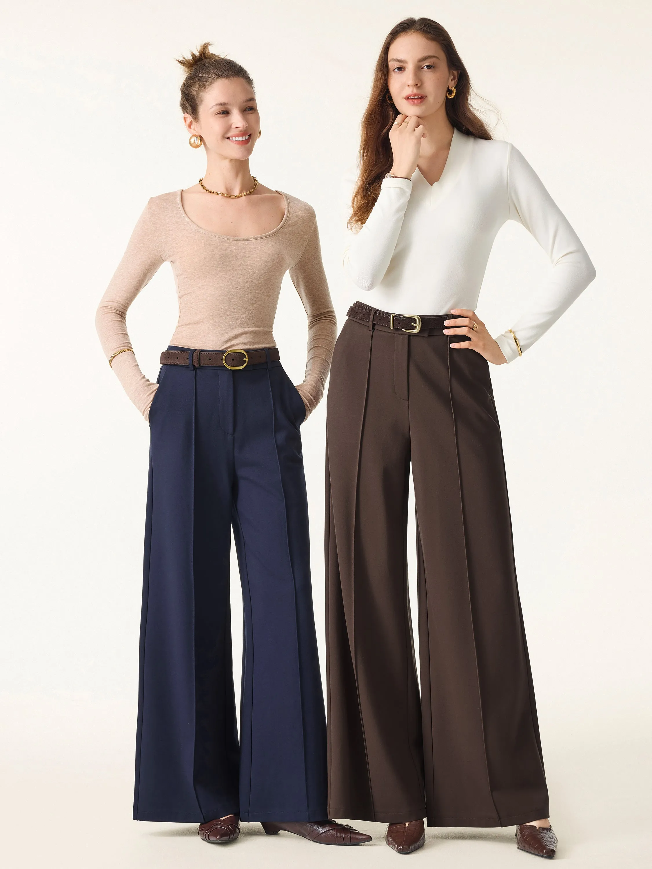 Everyday Mid Rise Wide Leg Trousers with Pockets sold by OGLmove product image thumbnail 2