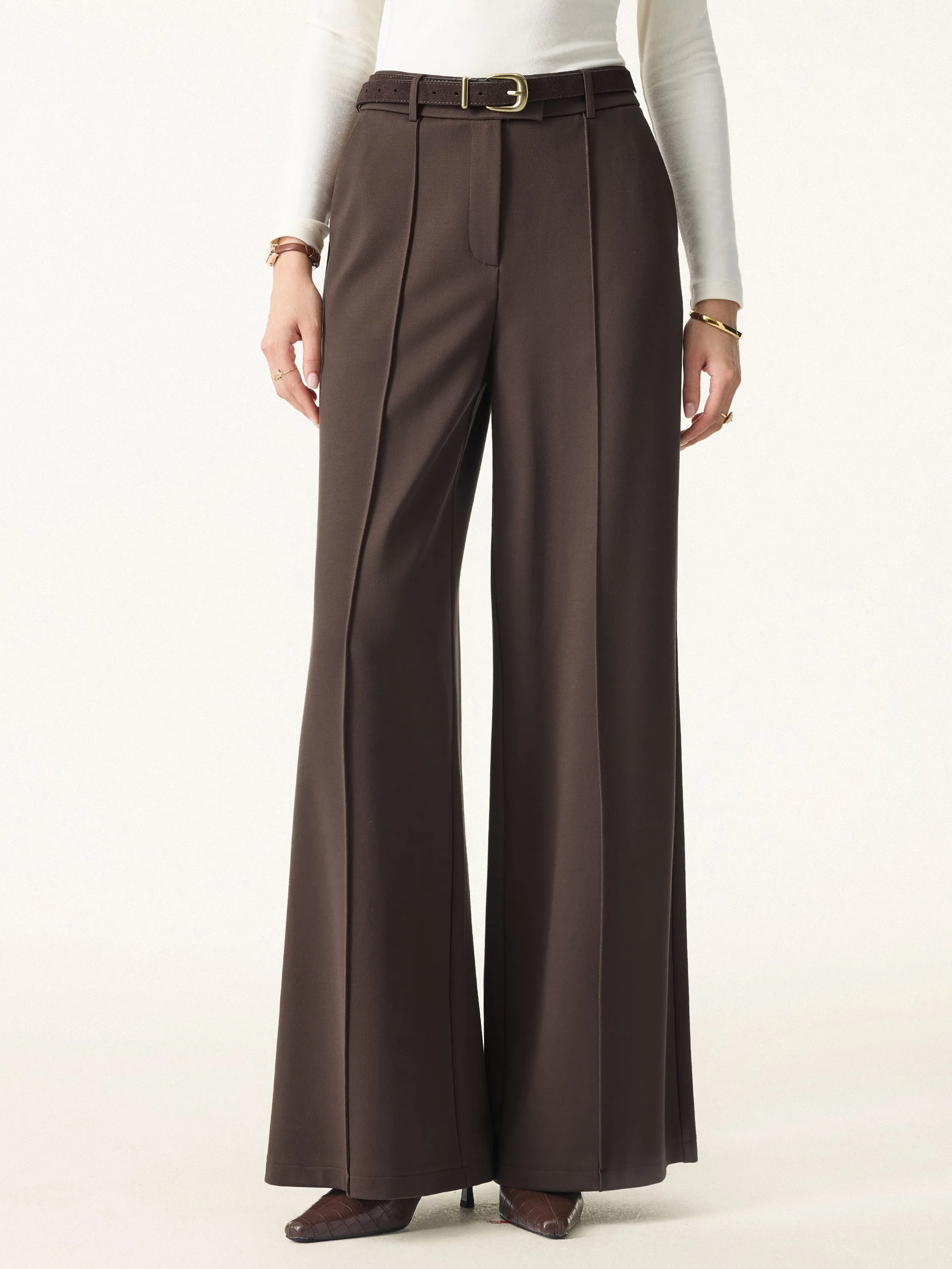 Everyday Mid Rise Wide Leg Trousers with Pockets sold by OGLmove product image thumbnail 5