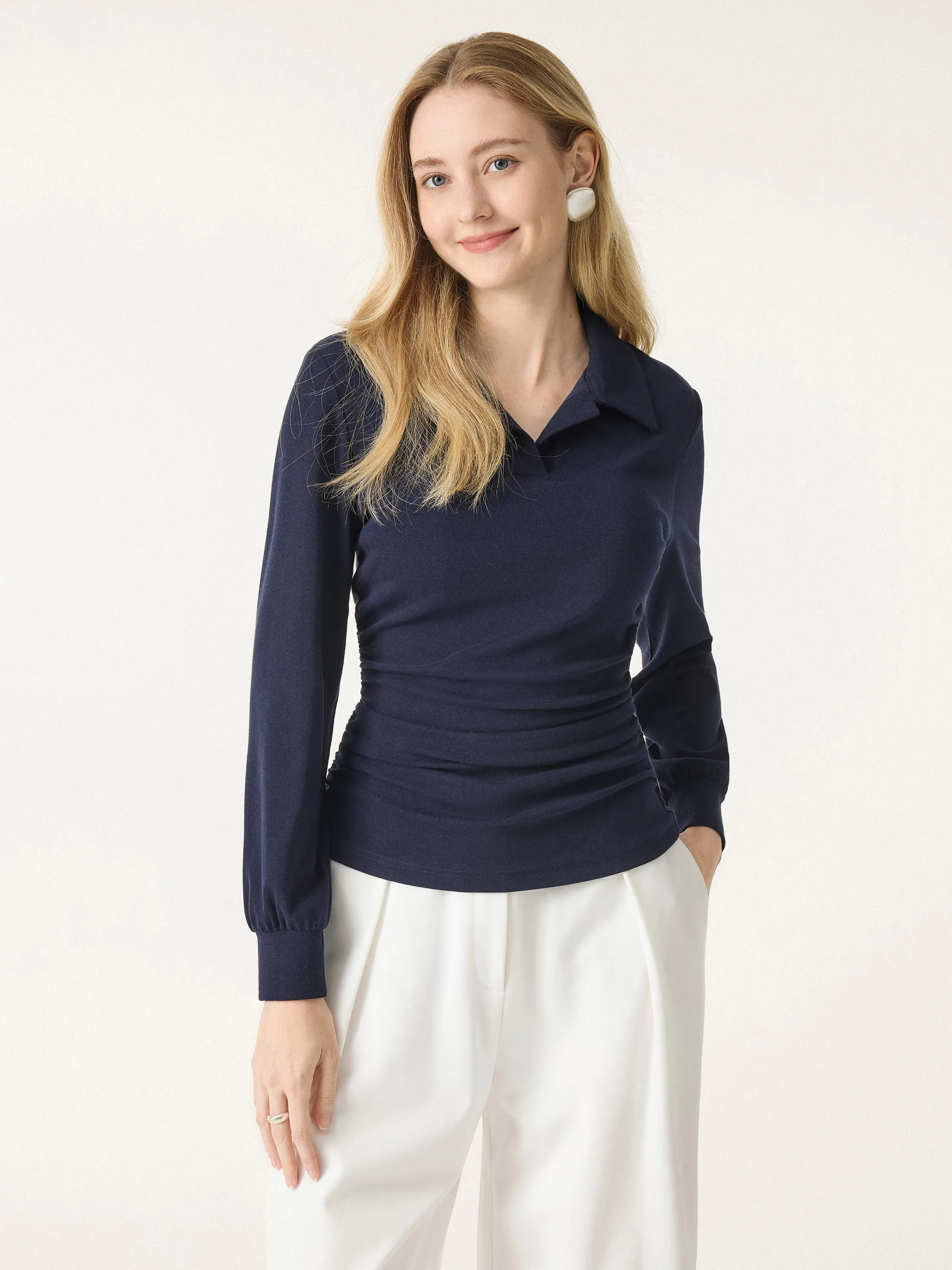 Light Warm Polo Neck Side Ruched Brami Top sold by ogl move product image thumbnail 3