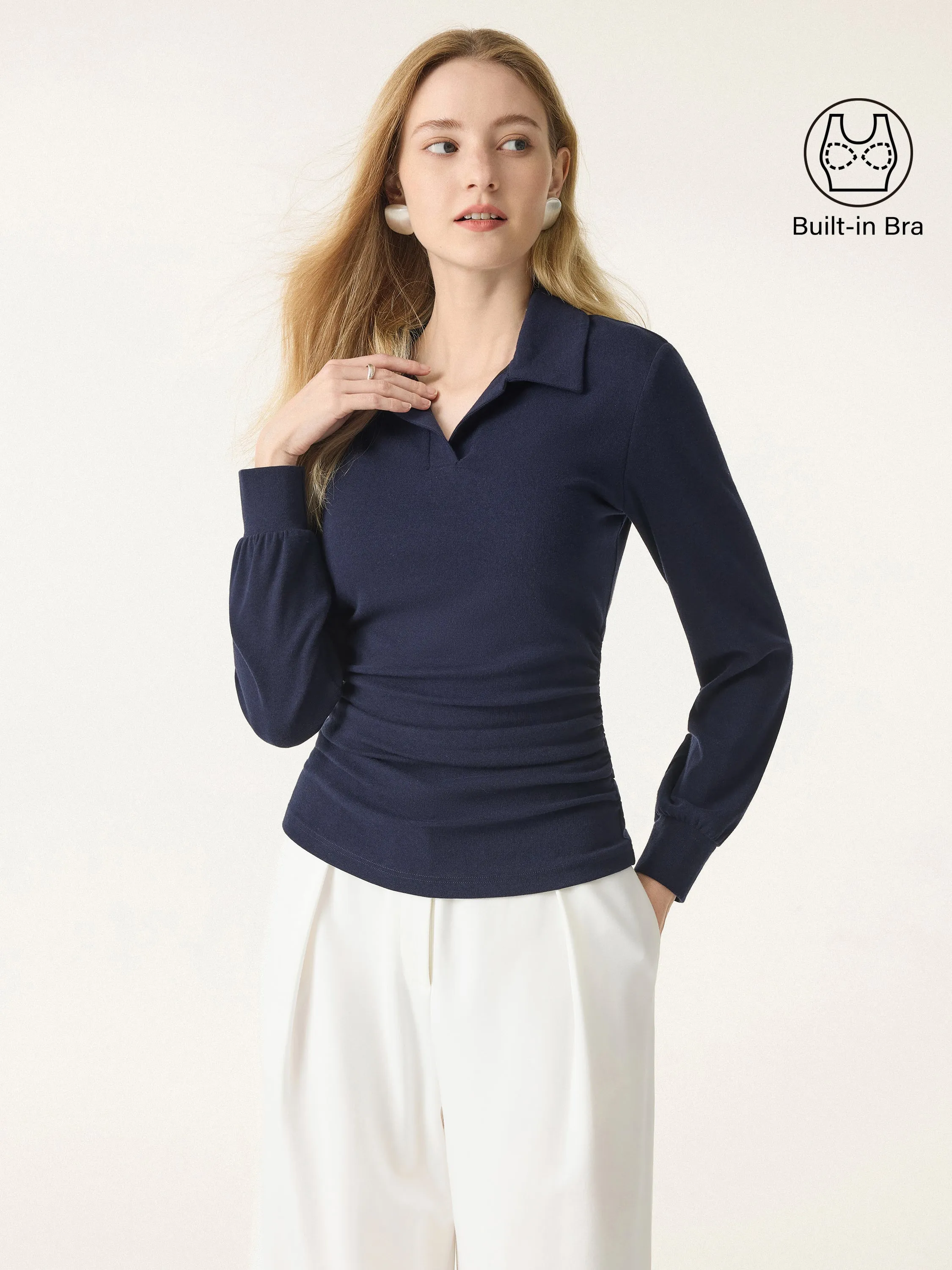 Light Warm Polo Neck Side Ruched Brami Top sold by ogl move product image thumbnail 4