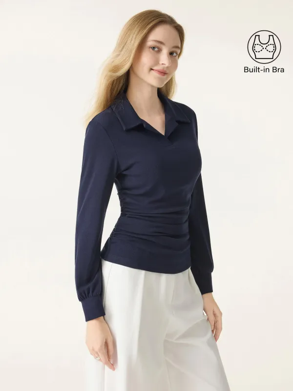 Light Warm Polo Neck Side Ruched Brami Top sold by ogl move