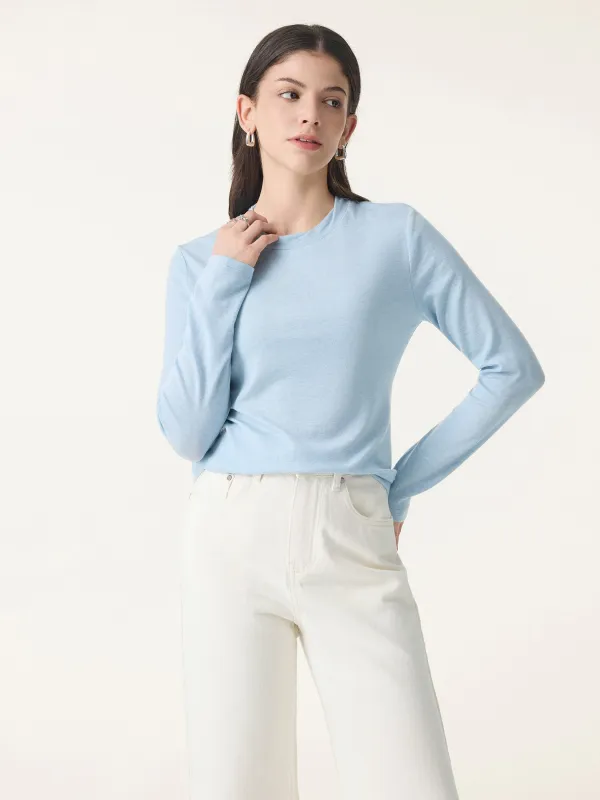 Lyocell Cashmere Twisted Crewneck Long Sleeve Top sold by ogl move