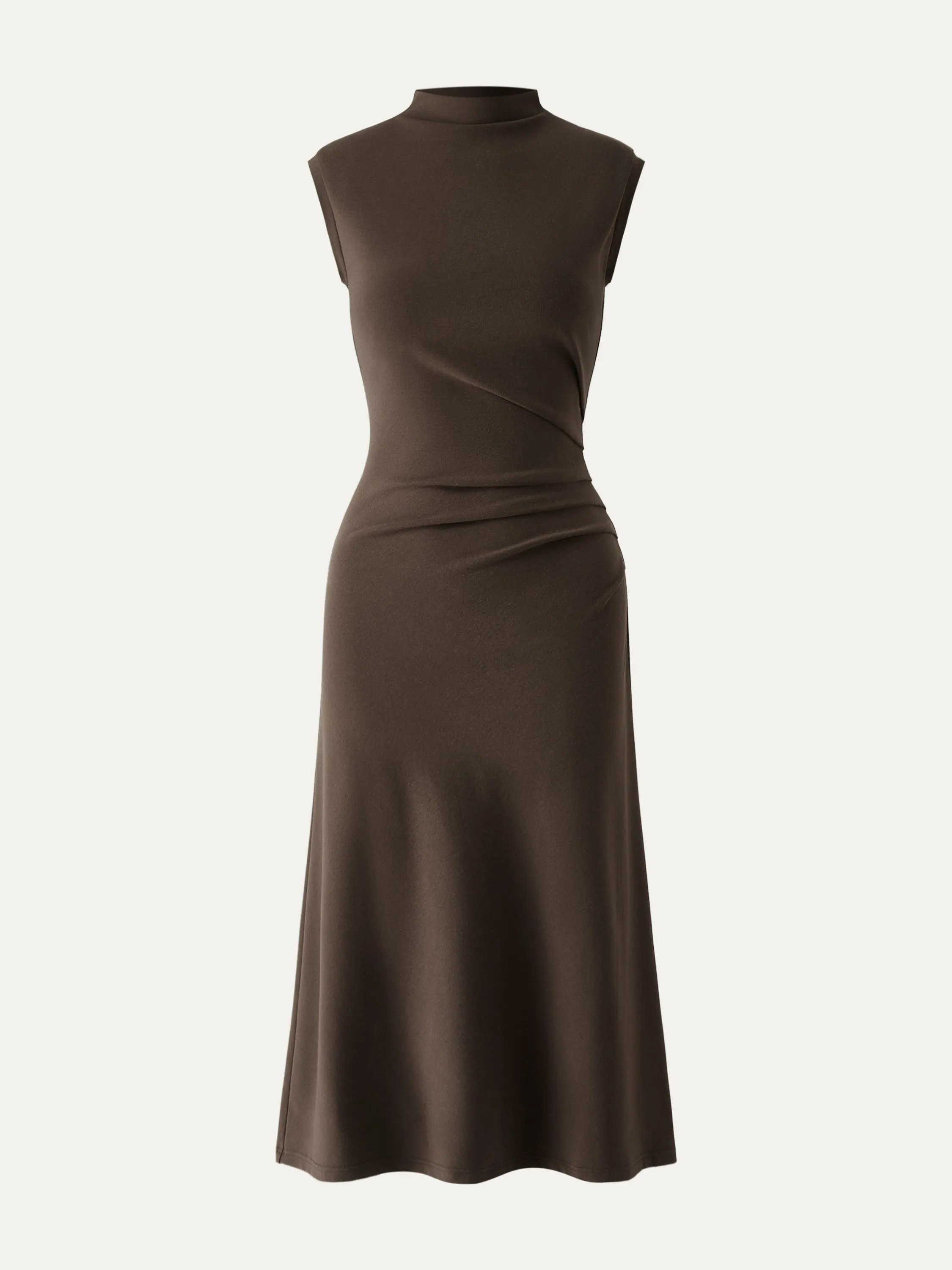 Mockneck Tucks Midi Dress sold by OGLmove product image thumbnail 2