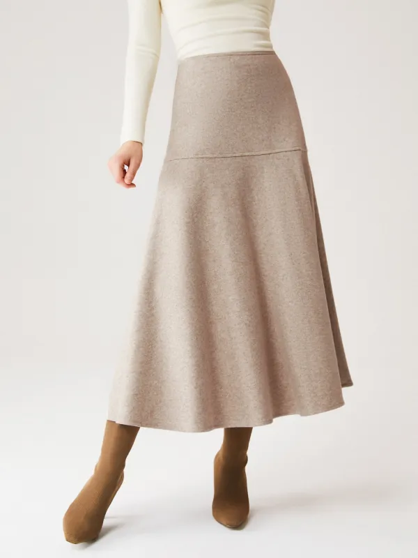 Wool-like Flared Maxi Skirt sold by ogl move