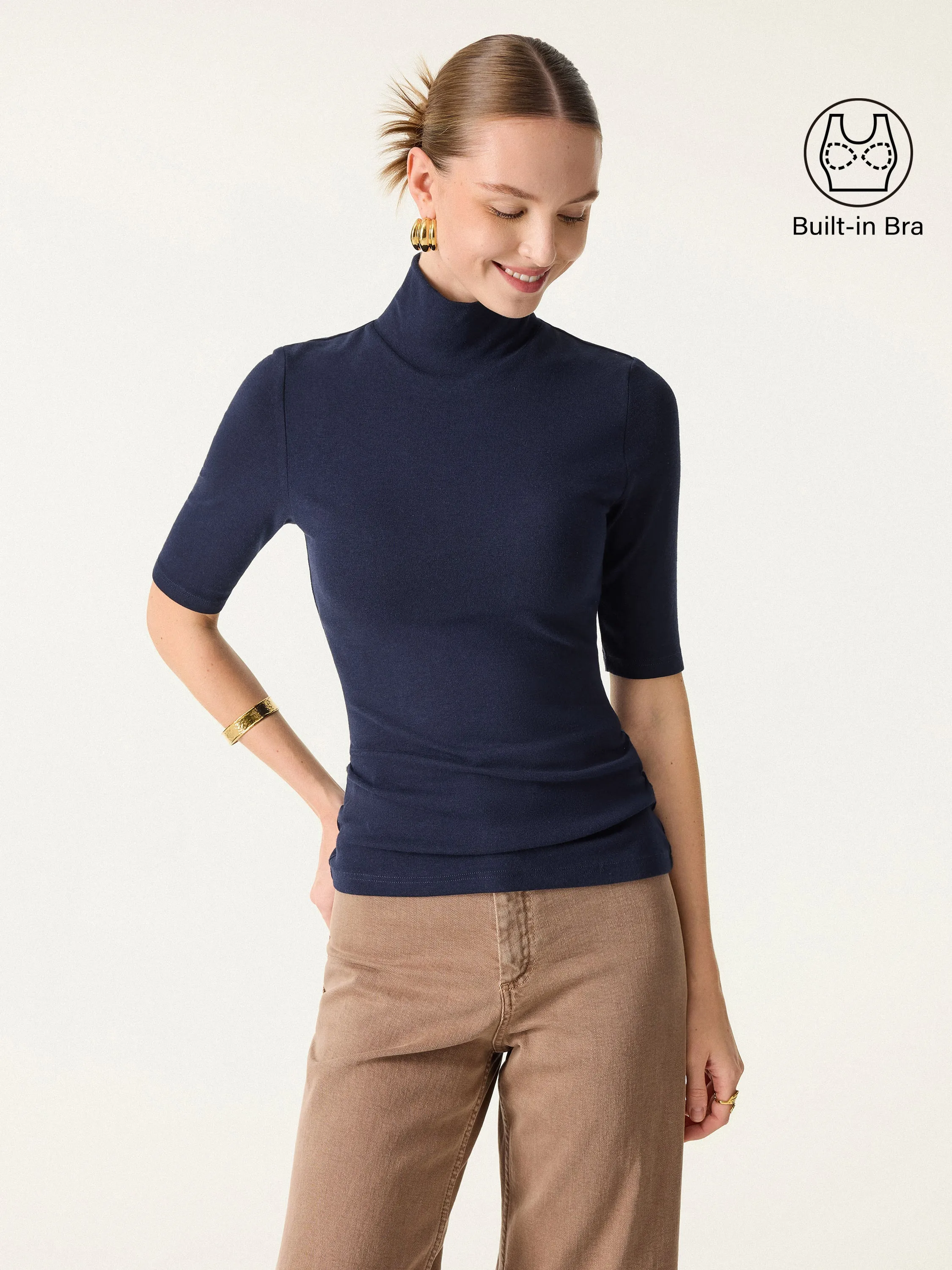 Essential Turtleneck Elbow Length Sleeve Brami sold by OGLmove