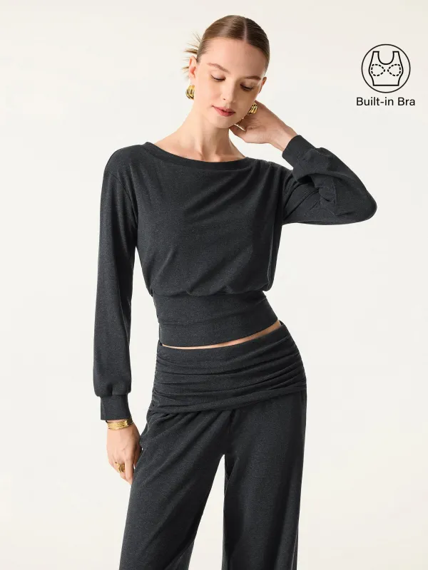 Non-Itchy Wool Blend Boatneck Bra Top sold by OGLmove