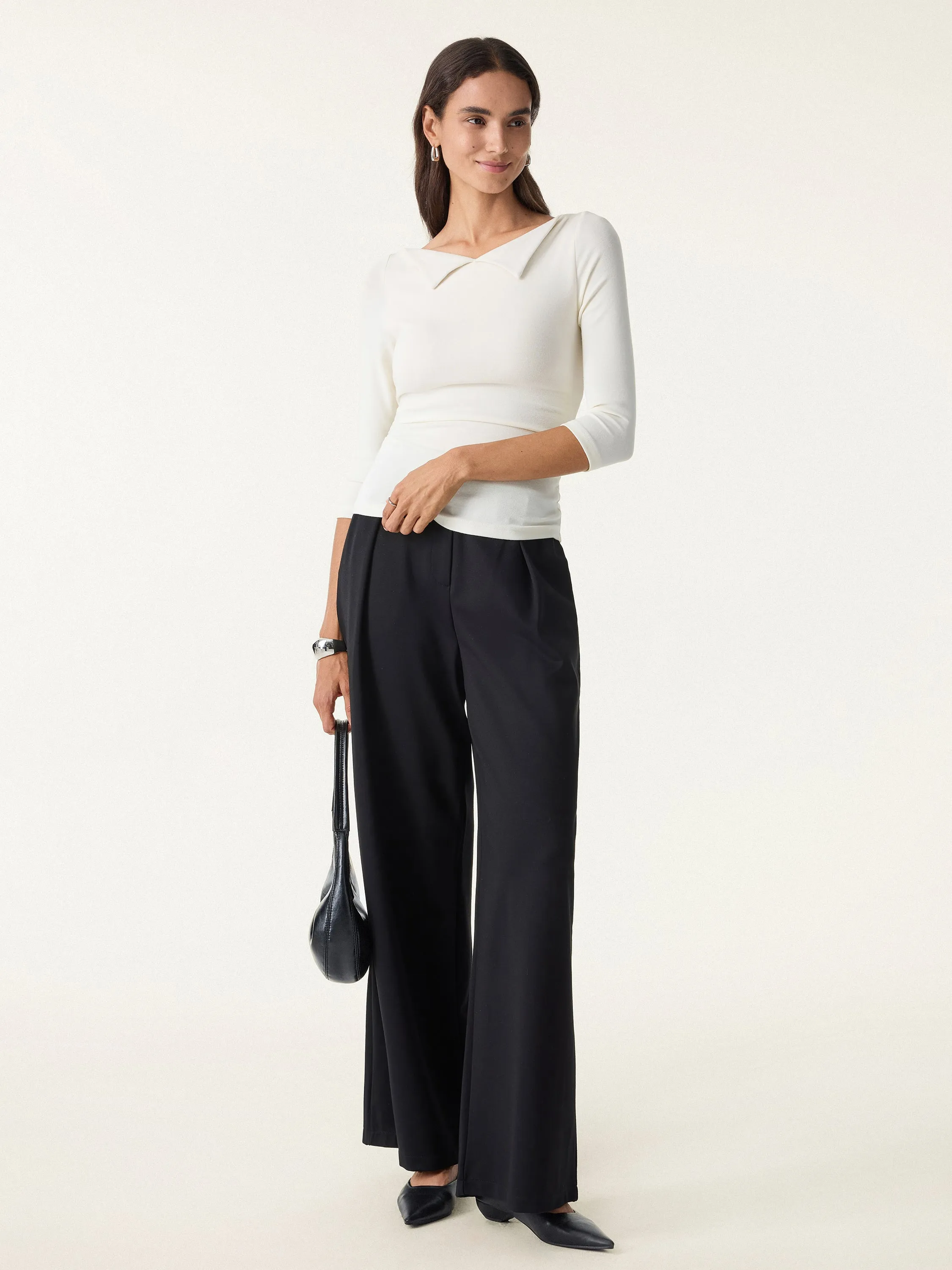 Light Warm Flapped Boatneck 3/4 Sleeve Brami sold by OGLmove product image thumbnail 2