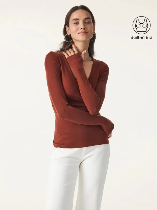 Lyocell Cashmere Scoop Neck Thumbhole Brami sold by OGLmove
