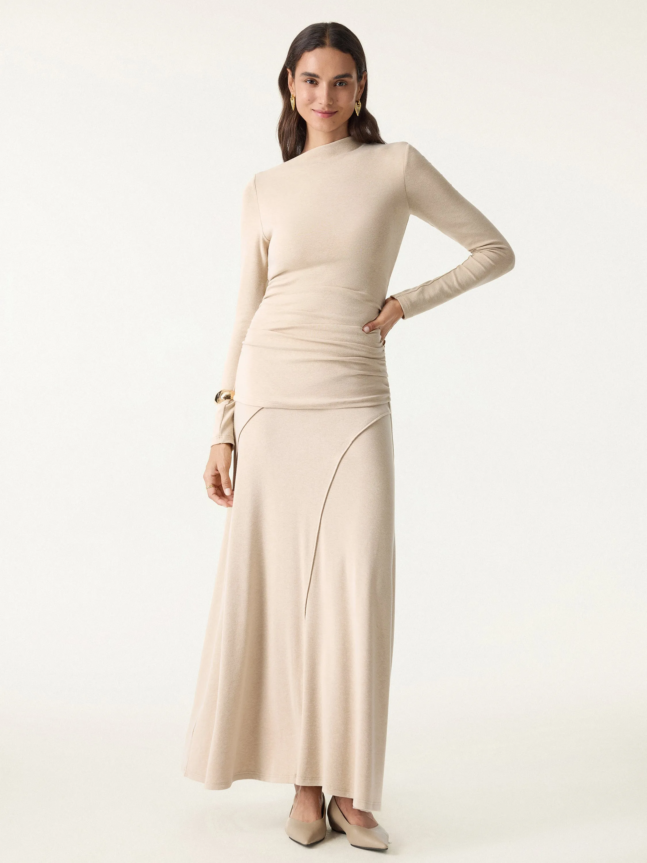 Light Warm Slanted Mockneck Ruched Brami sold by OGLmove product image thumbnail 3