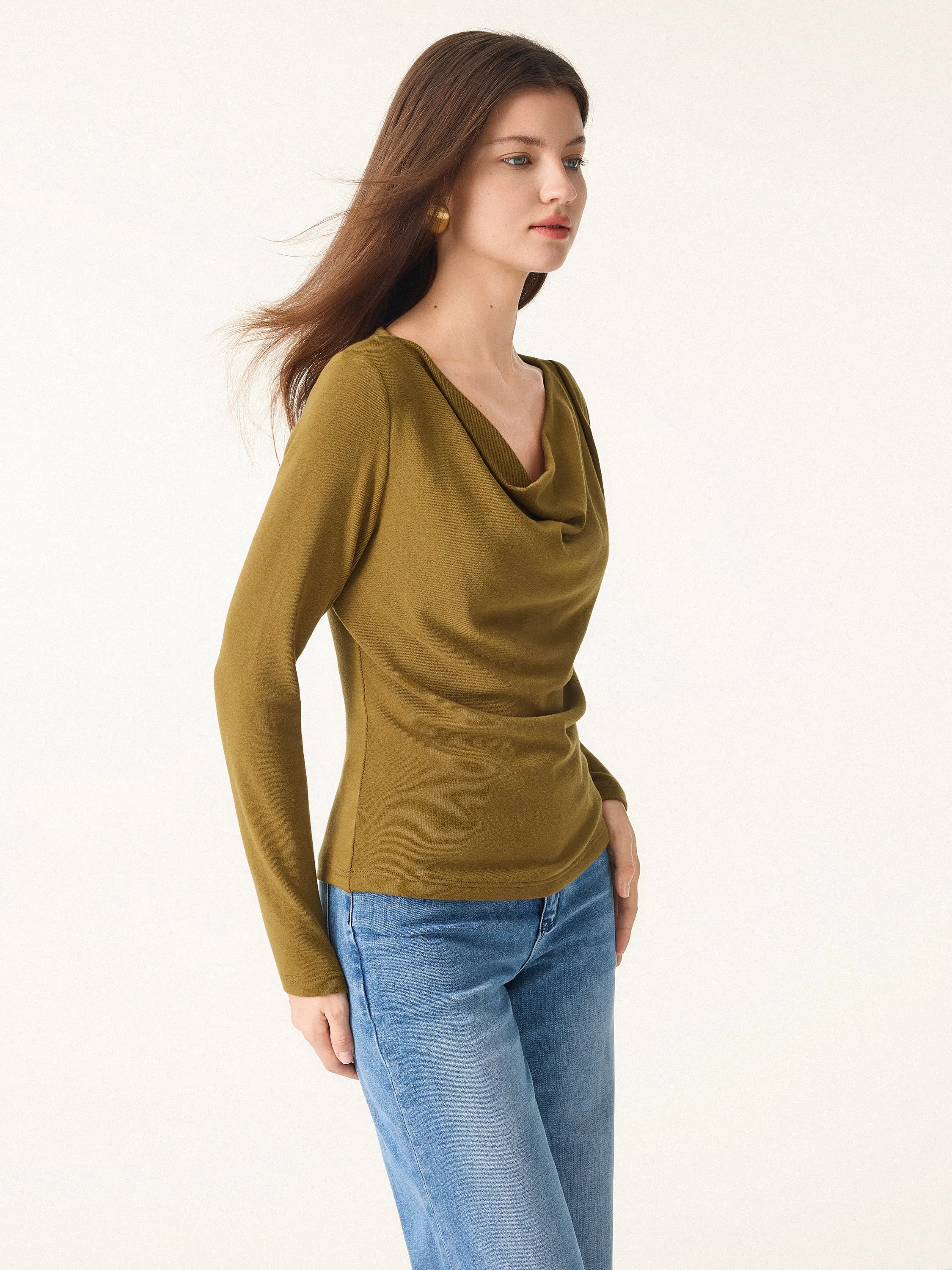 Effortless Cowl Neck Long Sleeve Top sold by OGLmove product image thumbnail 4