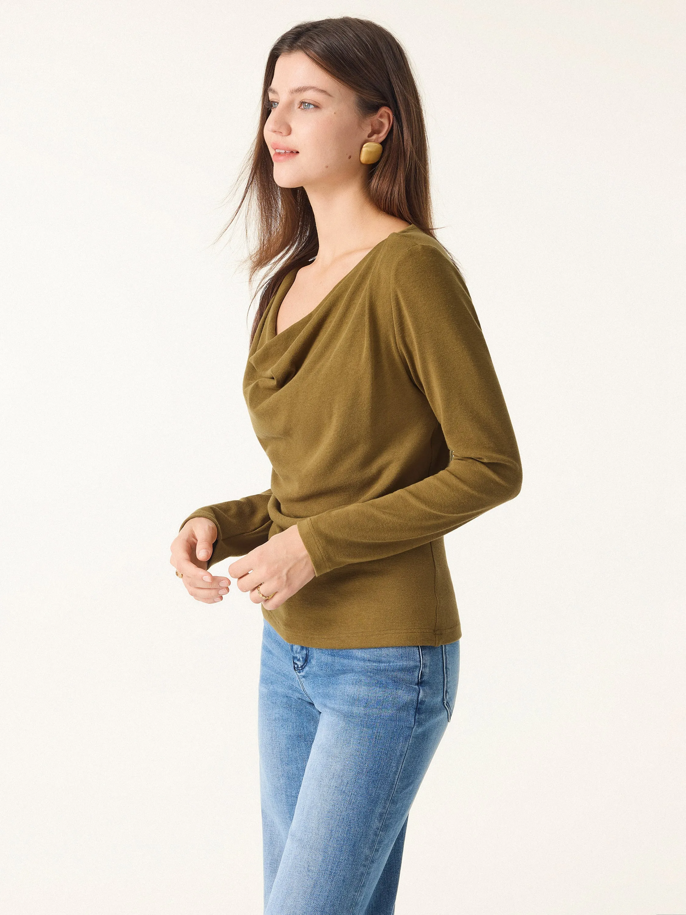 Effortless Cowl Neck Long Sleeve Top sold by OGLmove product image thumbnail 3