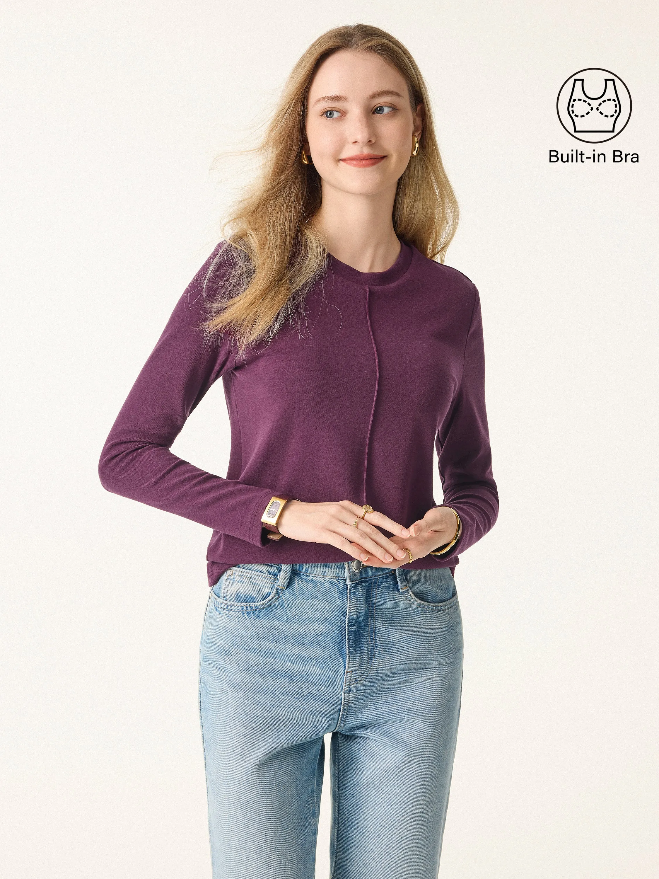Light Warm Crewneck Pintuck Brami Top sold by ogl move product image thumbnail 5