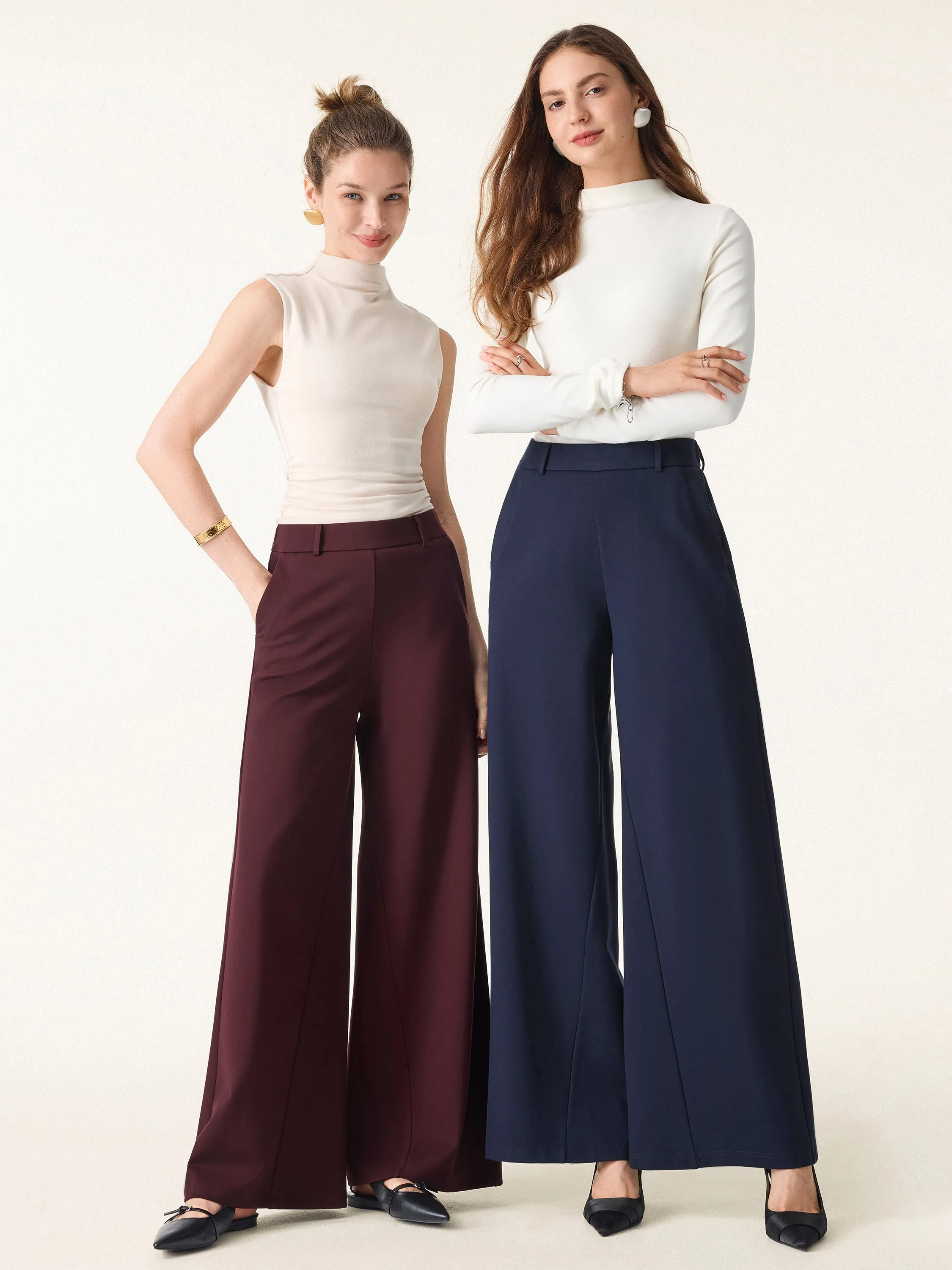 Mid Rise Wide Leg Pull-on Pants with Pockets sold by OGLmove product image thumbnail 2