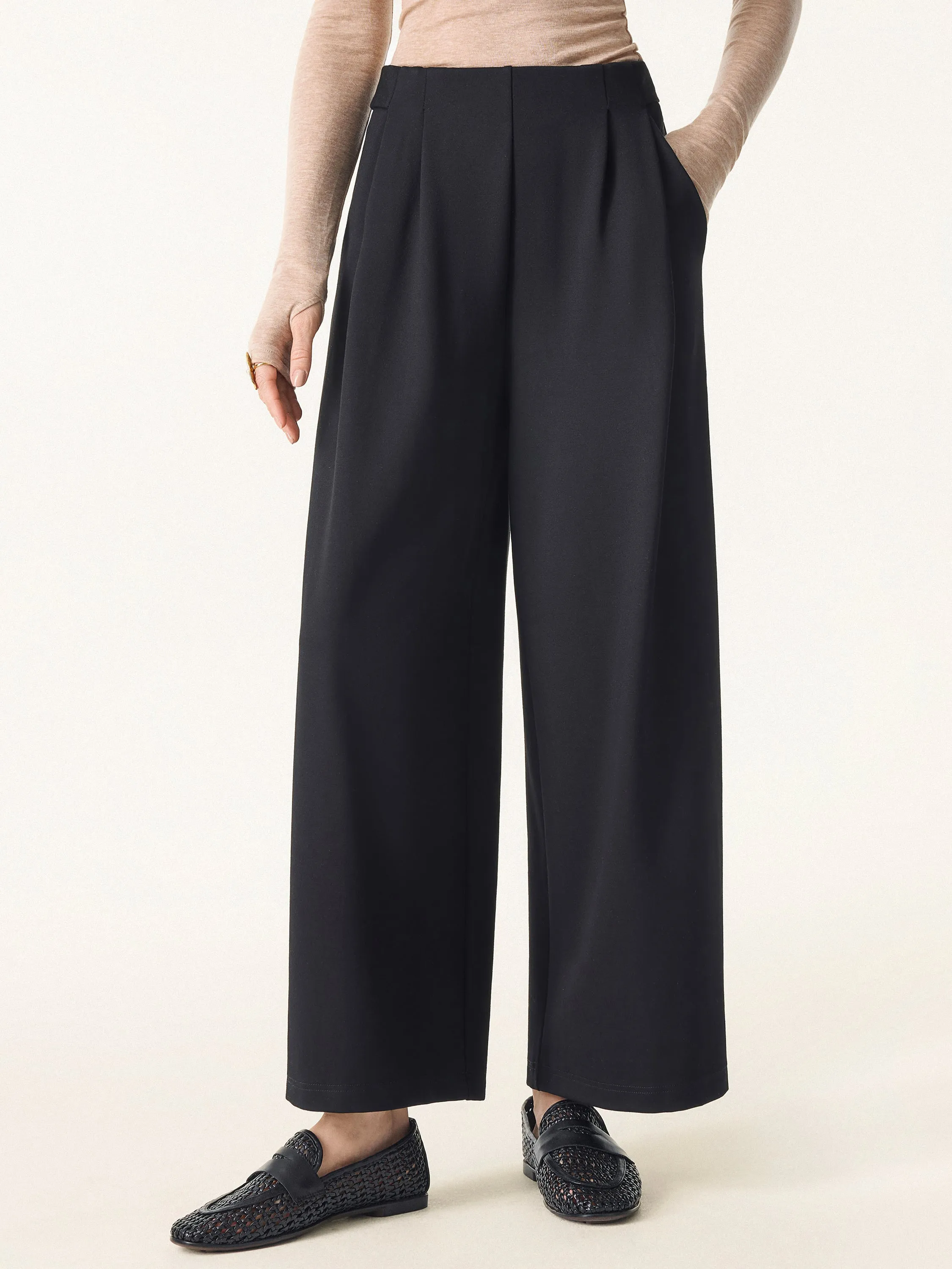 Mid Rise Wide Leg Ankled Pull-on Pants with Pockets sold by OGLmove product image thumbnail 5