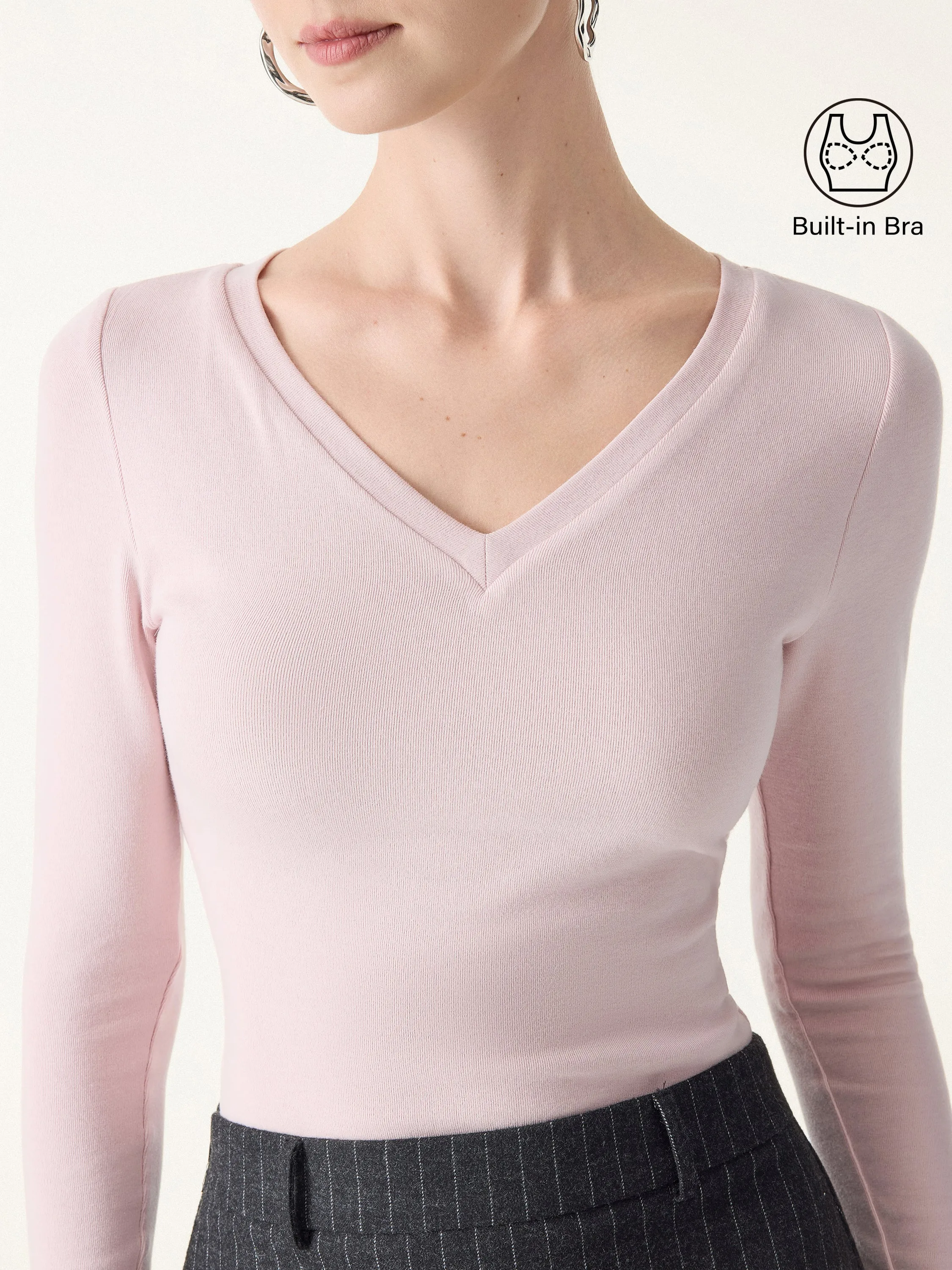 LiteWarm V-Neck Long Sleeve Brami sold by OGLmove product image thumbnail 4