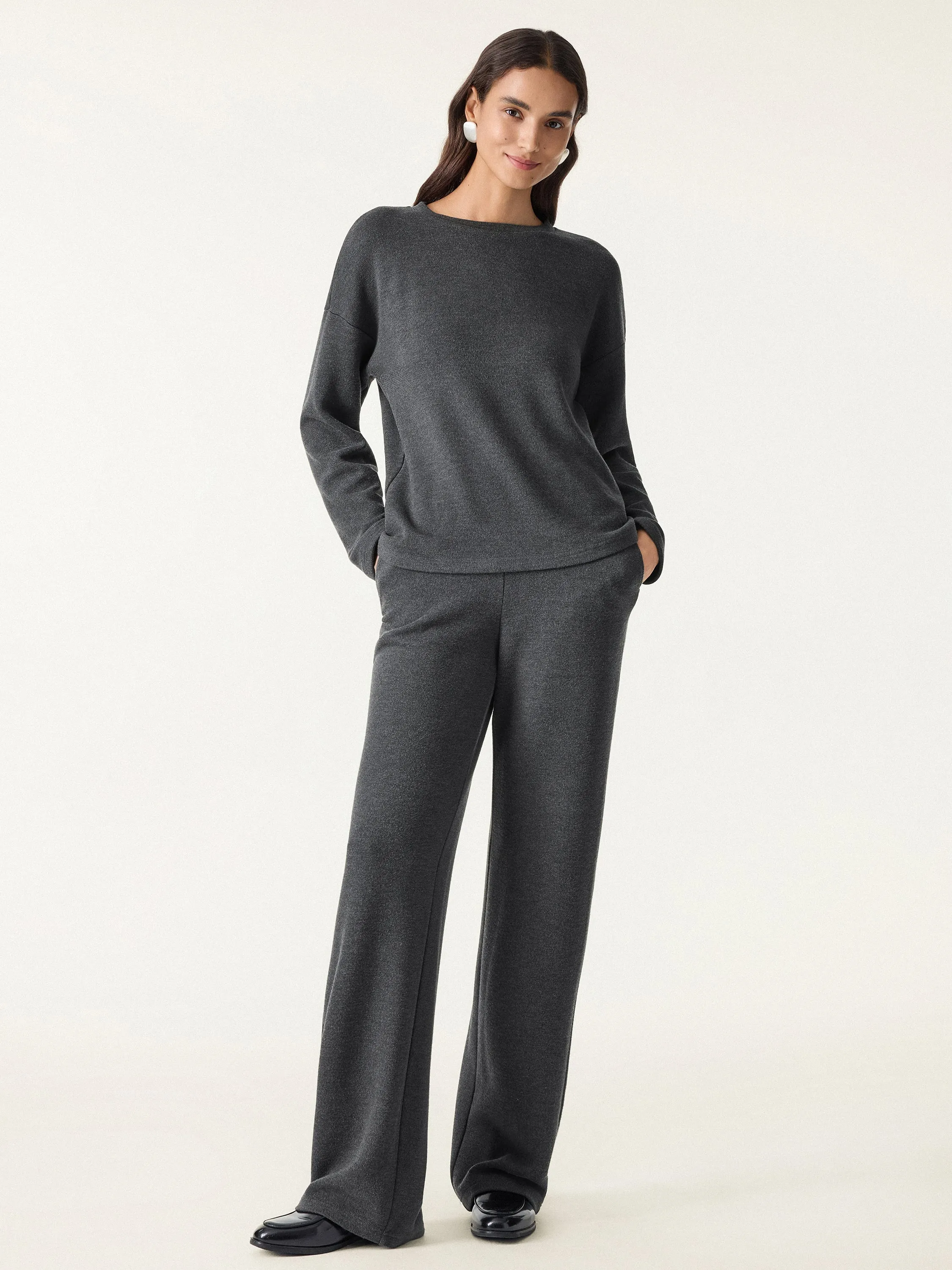Relaxed Crew Neck Long Sleeve Top sold by OGLmove product image thumbnail 2