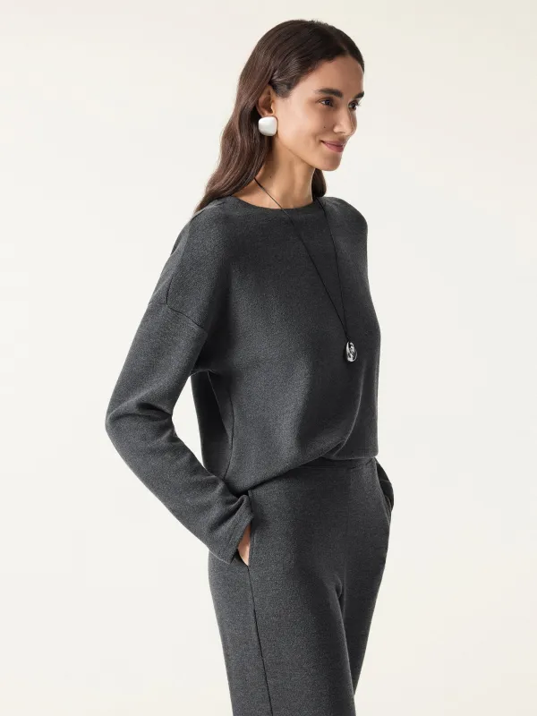 Relaxed Crew Neck Long Sleeve Top sold by ogl move