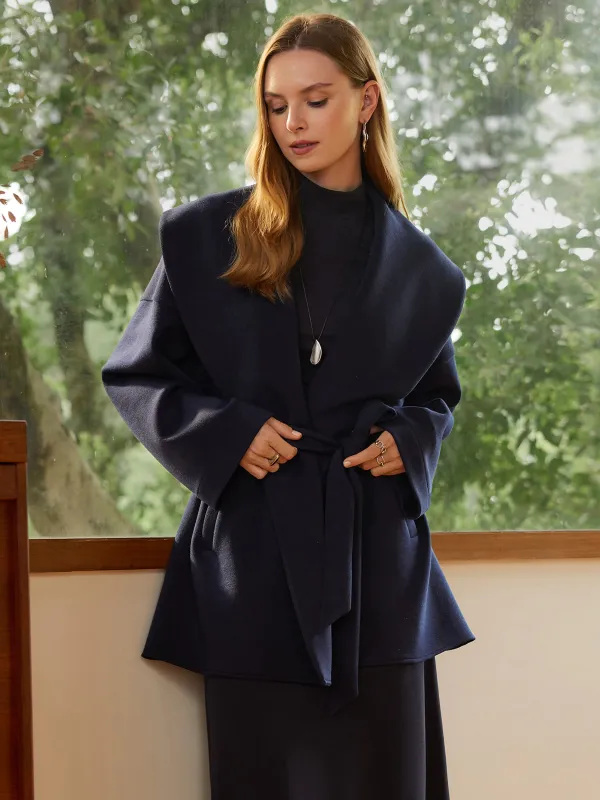 Belted Shawl Collar Robe Jacket with Pockets sold by OGLmove
