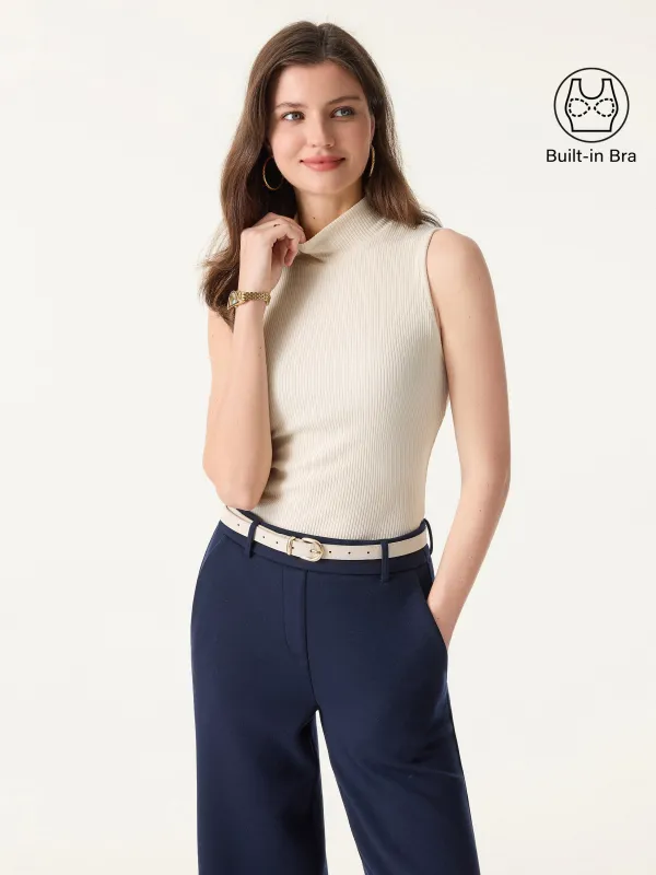 Textured Rib Mockneck Sleeveless Brami sold by OGLmove