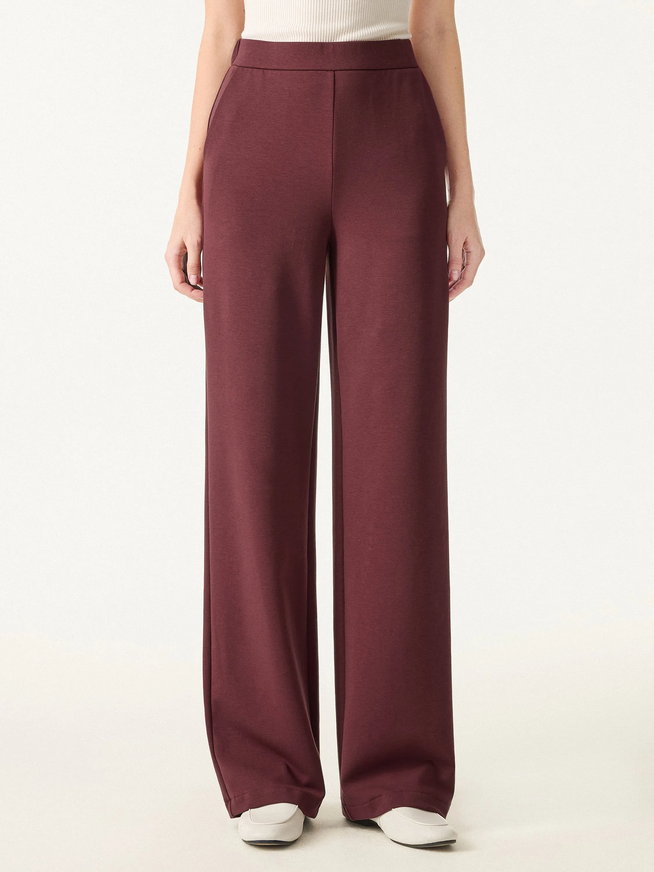 Brushed Stretch High Rise Slim Straight Pull-on Pants with Pockets sold by OGLmove product image thumbnail 4