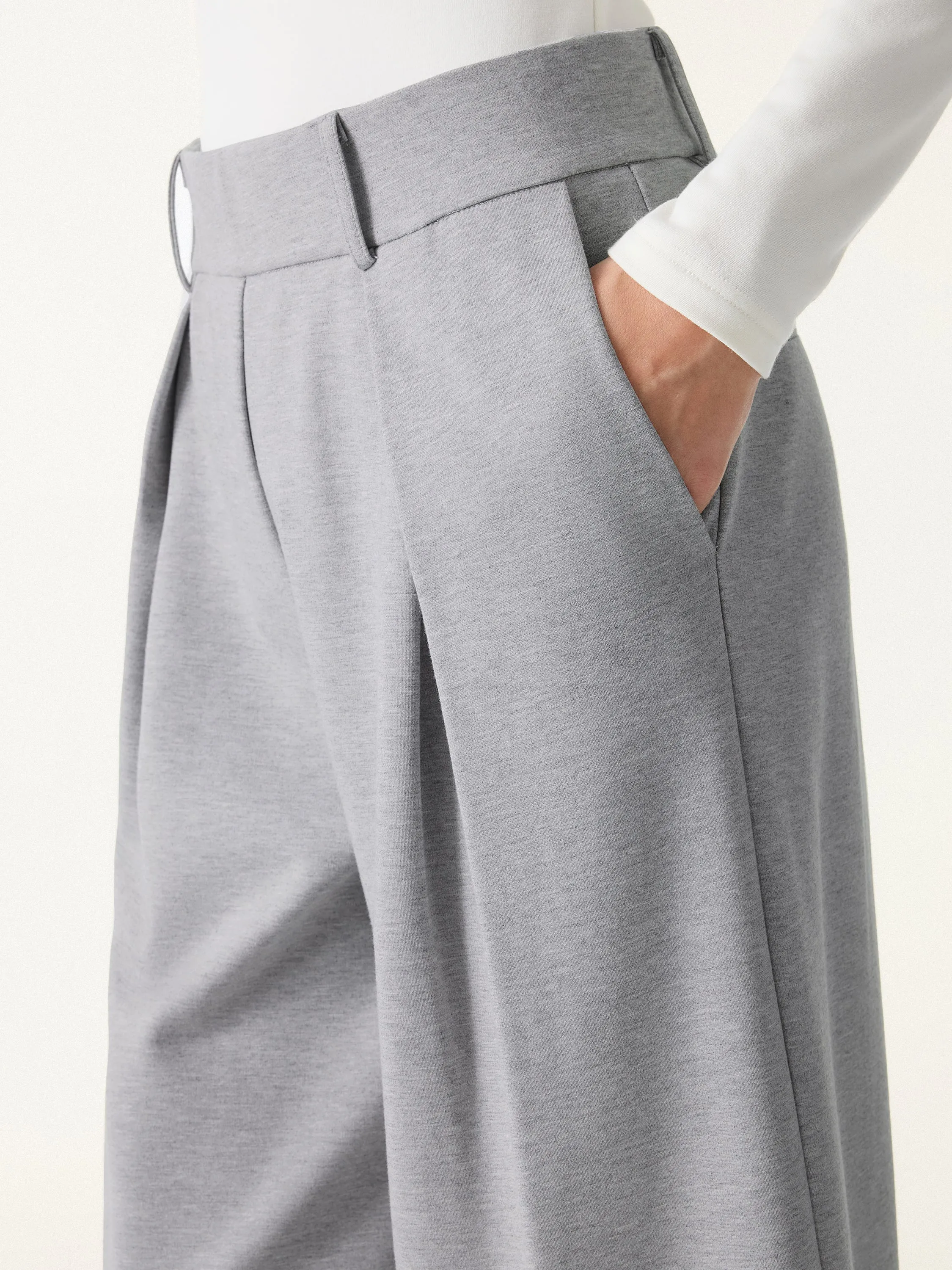 Wrinkle-Resistant Stretchy High Rise Wide Leg Pants with Pockets sold by OGLmove product image thumbnail 3