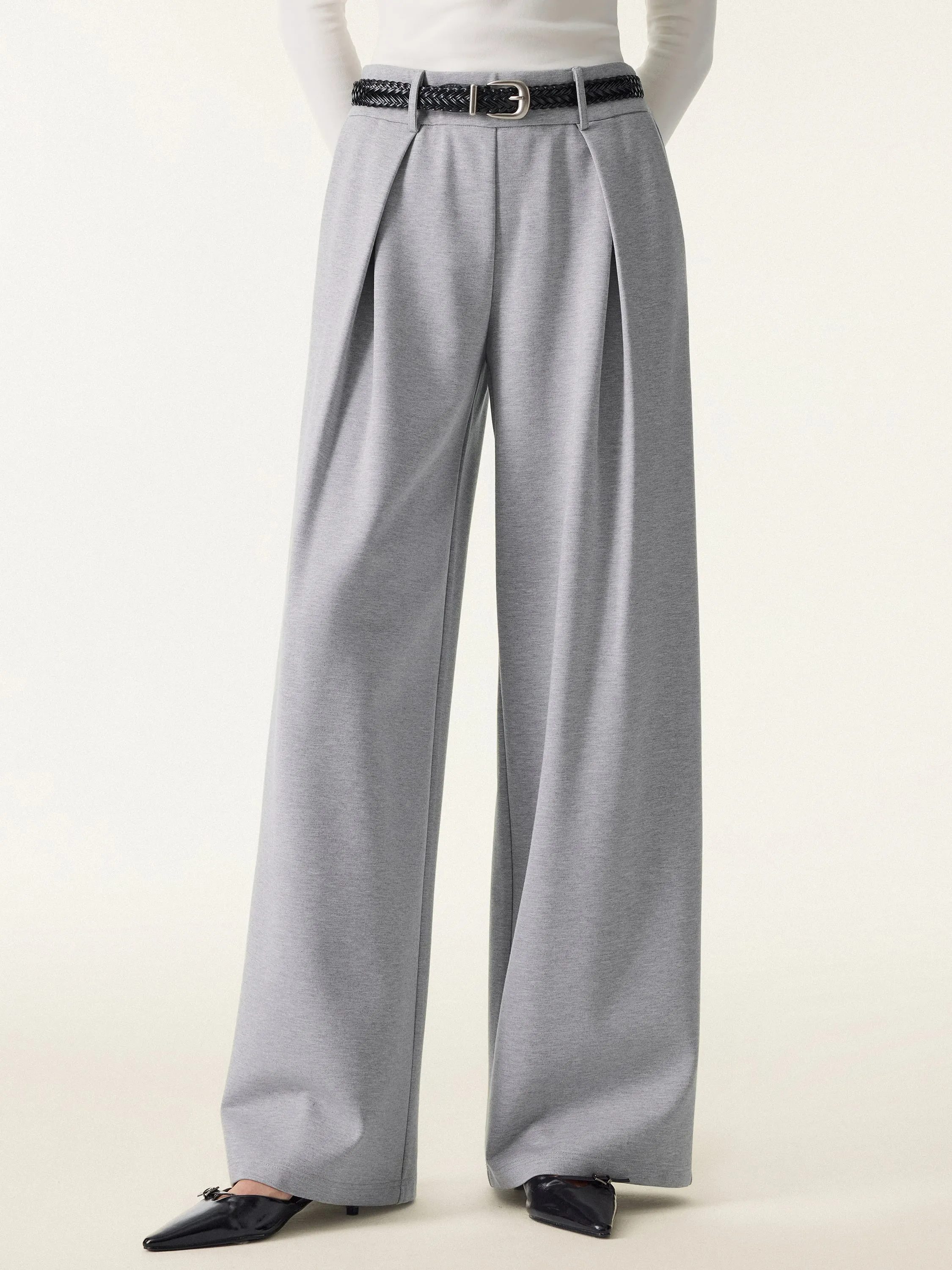 Wrinkle-Resistant Stretchy High Rise Wide Leg Pants with Pockets sold by OGLmove product image thumbnail 4