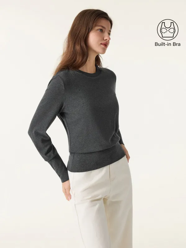 Elevated Crewneck Brushed Brami with Banded Hem sold by OGLmove