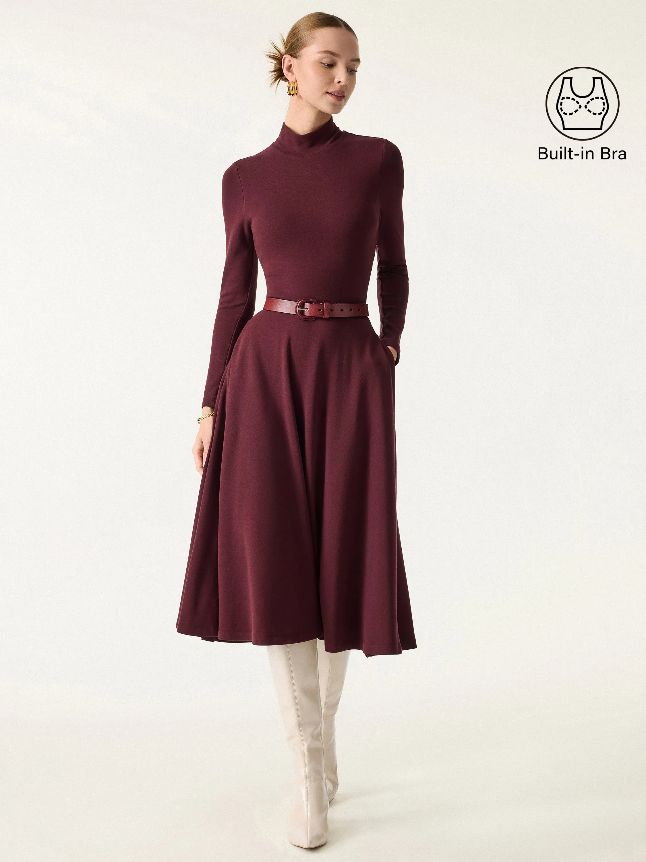 ProWarm Mockneck Midi Brami Dress with Pockets sold by OGLmove