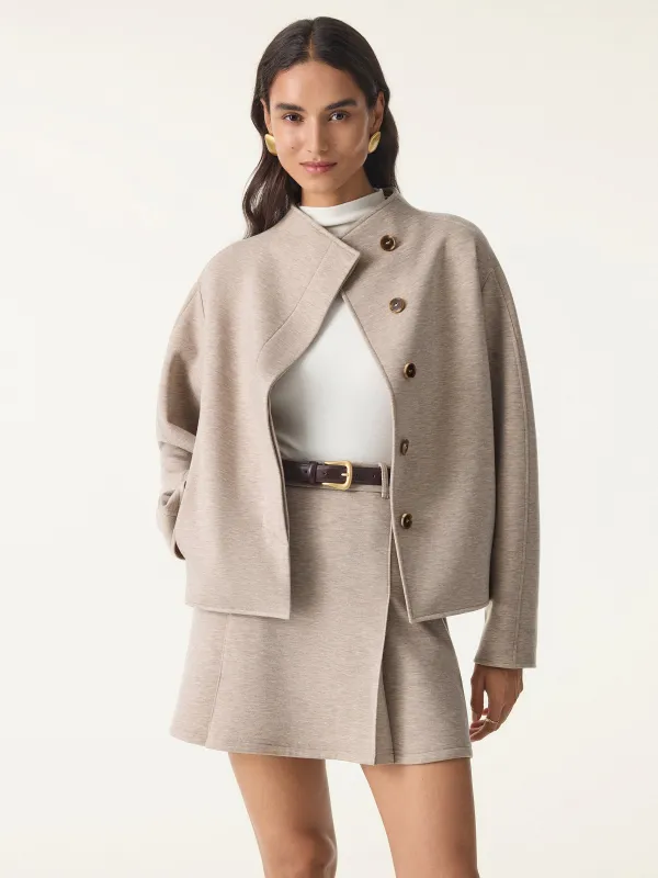 Minimalist Stand Collar Cropped Jacket with Pockets sold by OGLmove