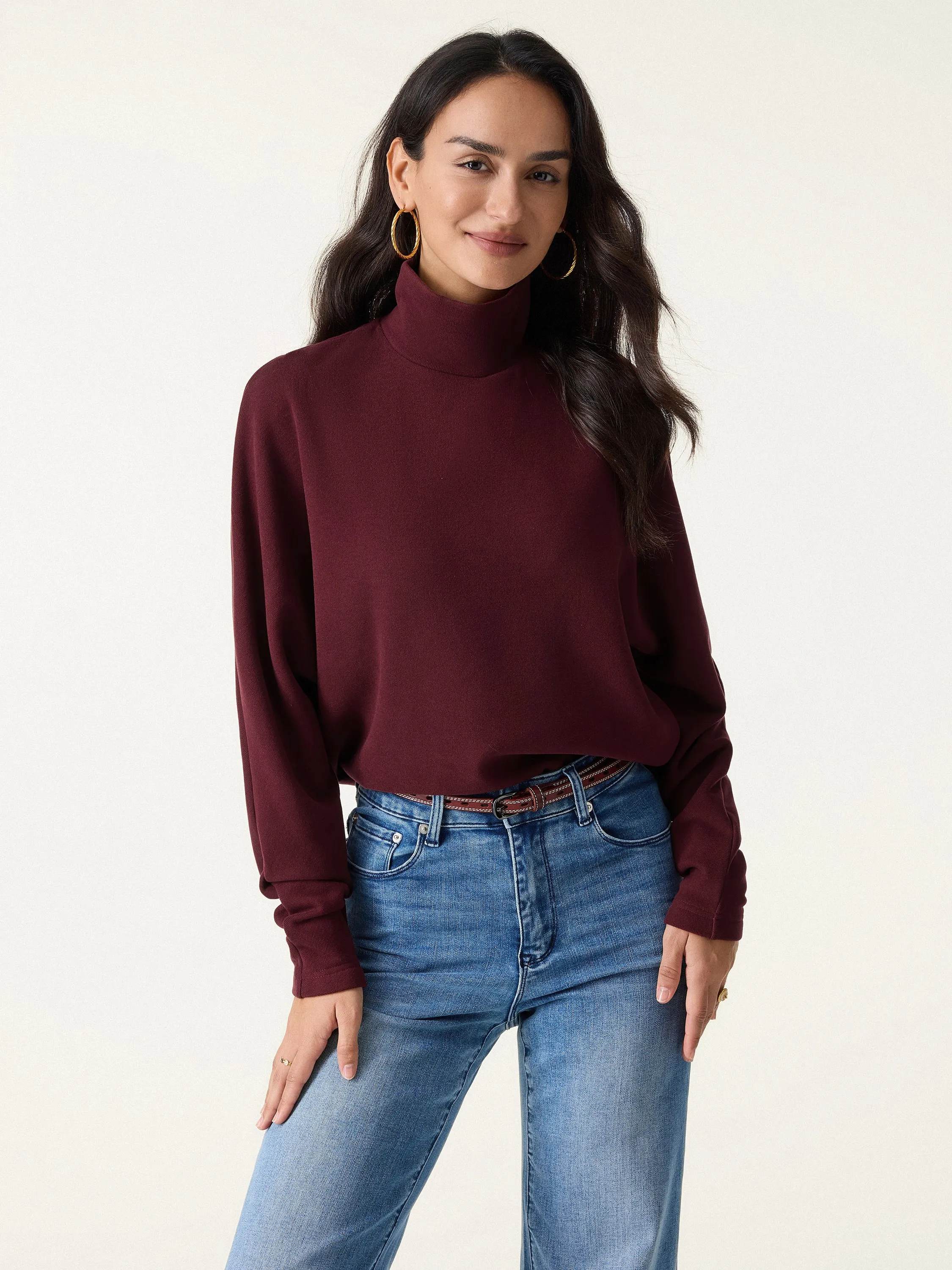 Cozy Warm Turtleneck Batwing Sleeve Brami sold by OGLmove product image thumbnail 3