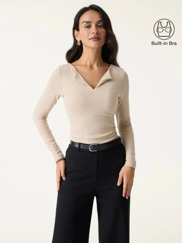 Flapped V-neck Side Ruched Brami sold by OGLmove