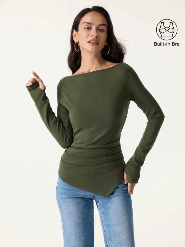 ProWarm Boatneck Side Tucks Asymmetrical Brami sold by OGLmove