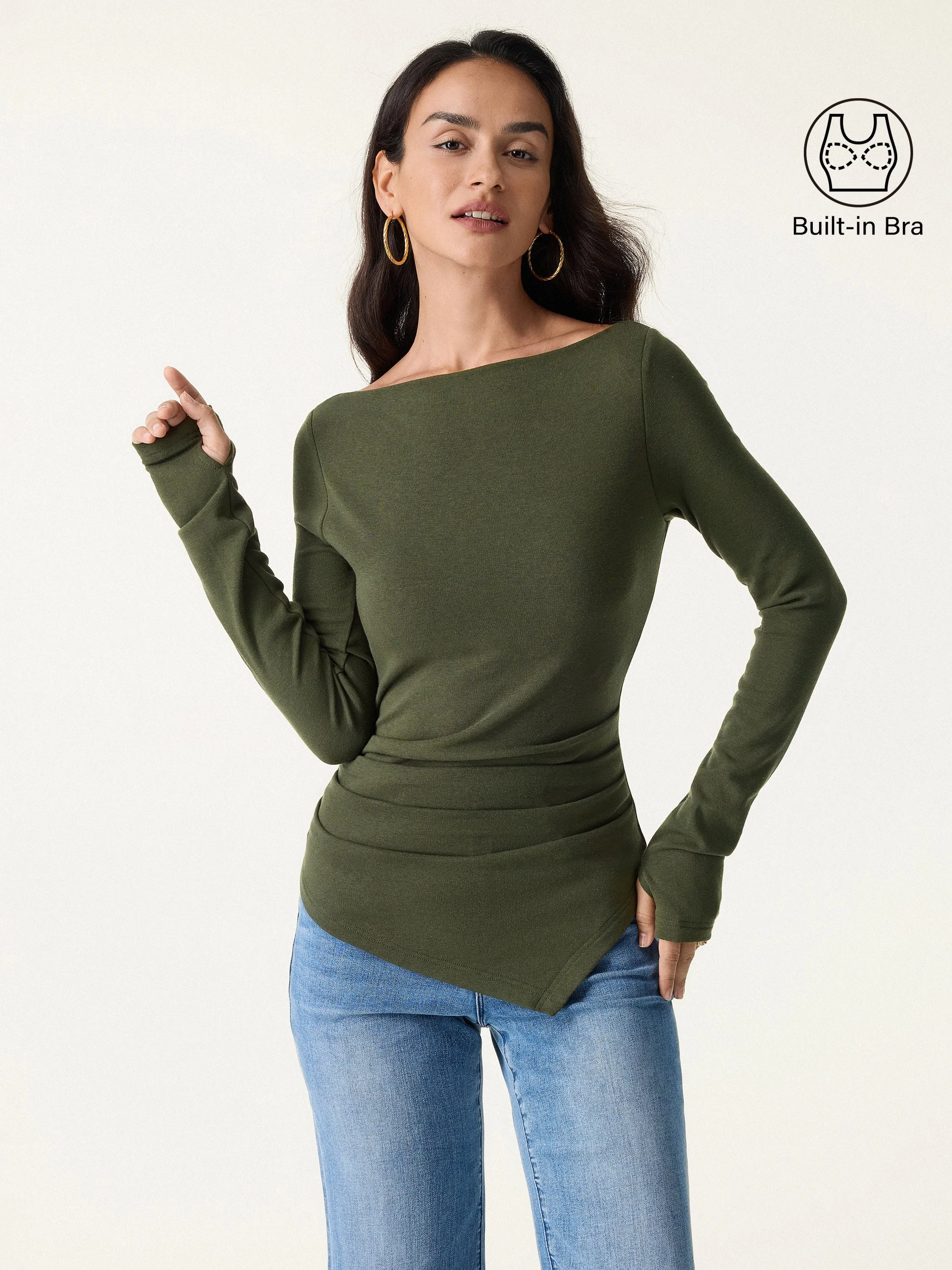 ProWarm Boatneck Side Tucks Asymmetrical Brami sold by OGLmove