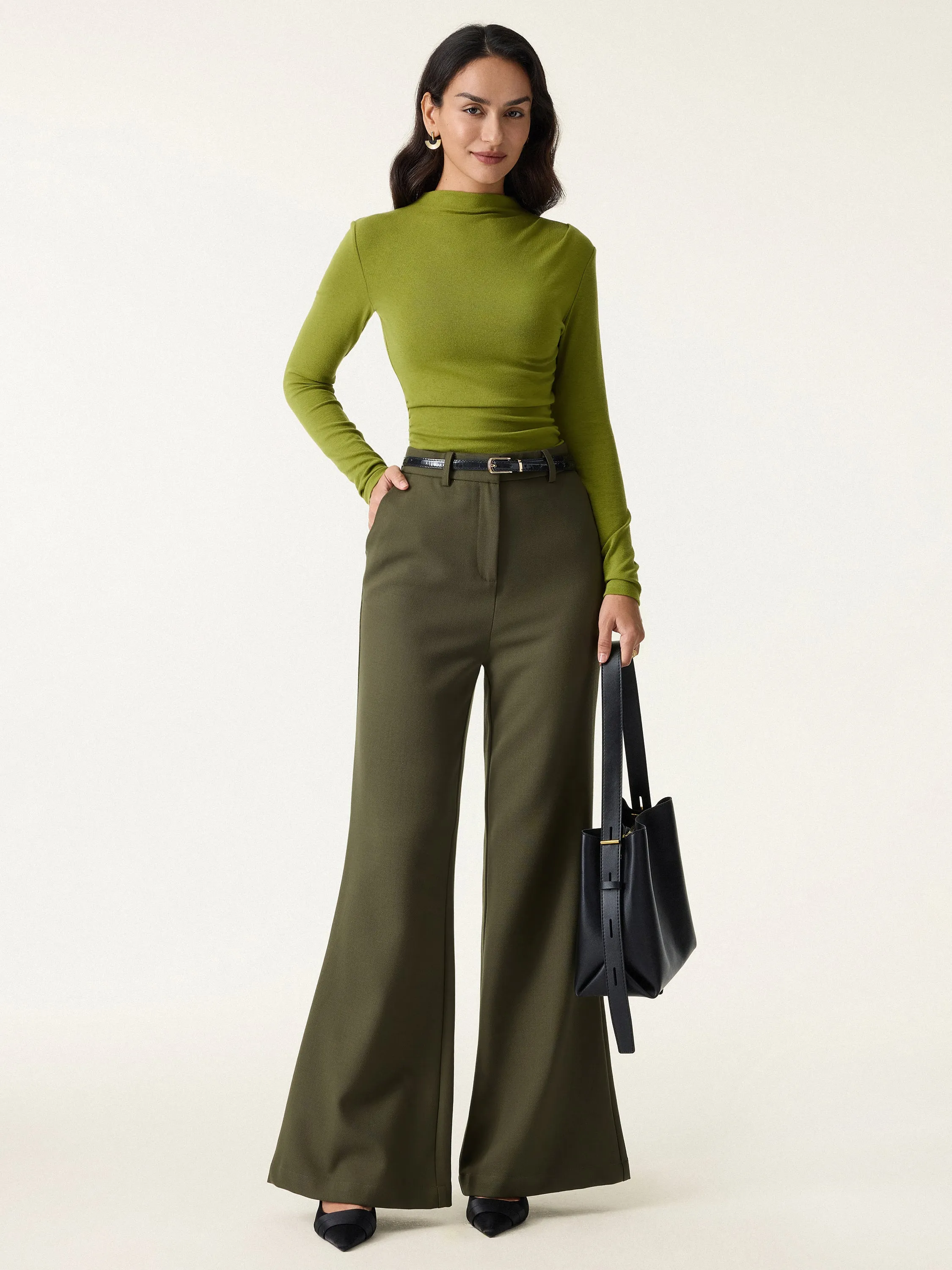 Mockeneck Ruched Long Sleeve Top sold by OGLmove product image thumbnail 2