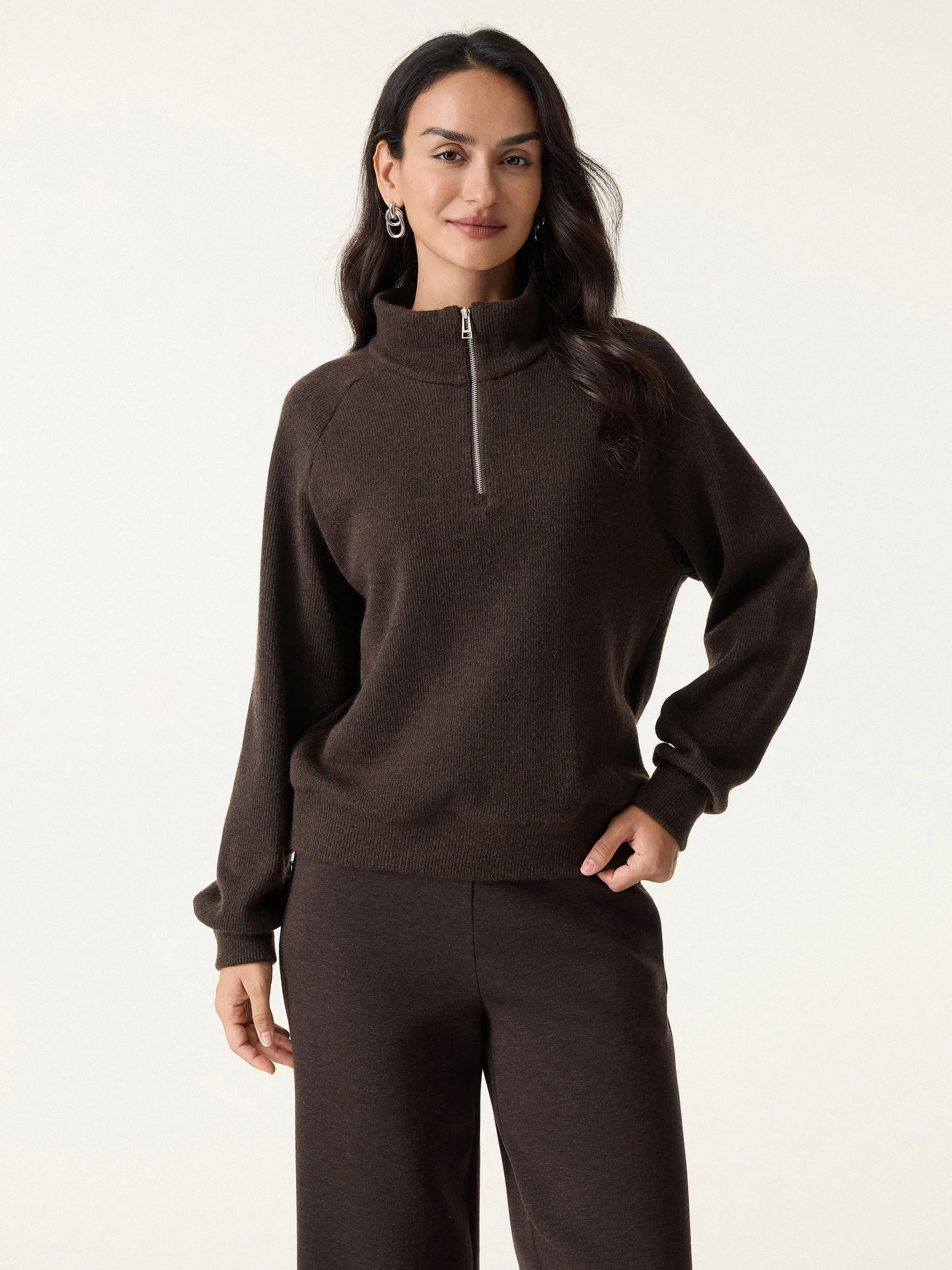 Cozy 1/4 Zip Mockneck Pullover sold by OGLmove product image thumbnail 3