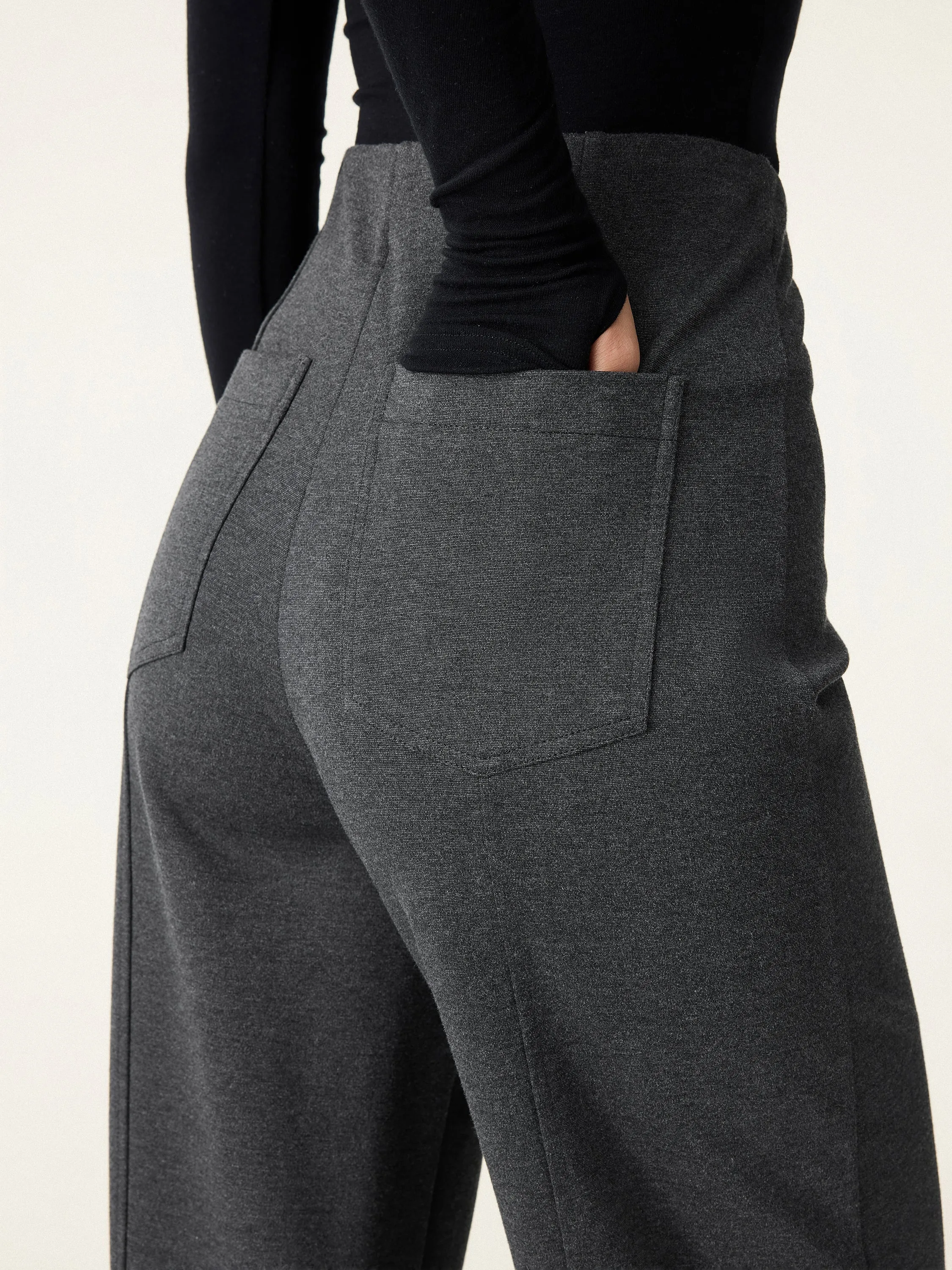 Stretch Ponte High Rise Straight Leg Pants with Pockets sold by OGLmove product image thumbnail 2