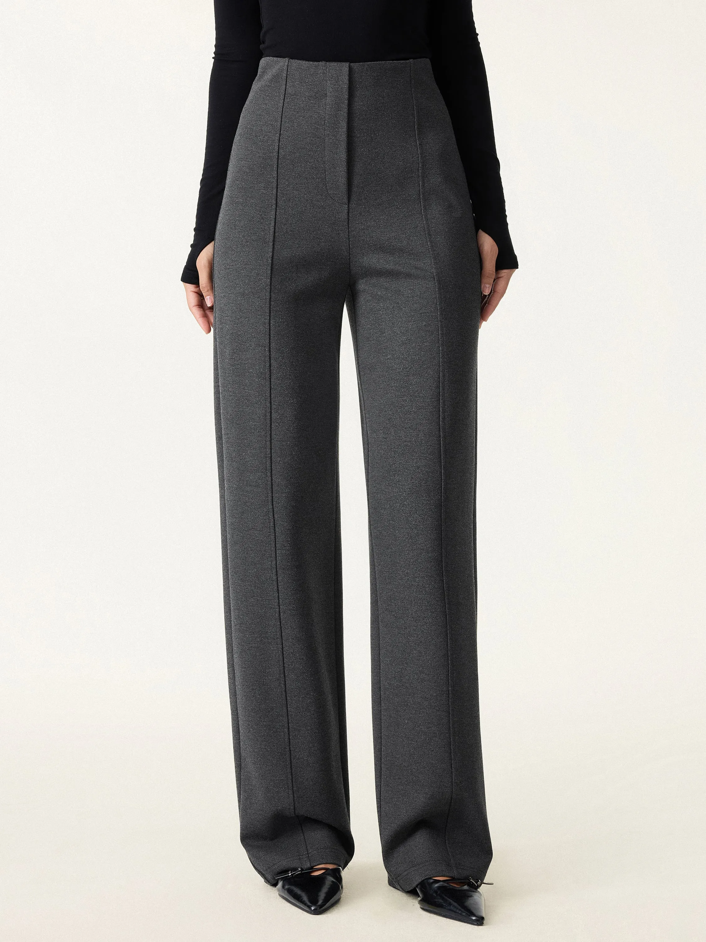 Stretch Ponte High Rise Straight Leg Pants with Pockets sold by OGLmove