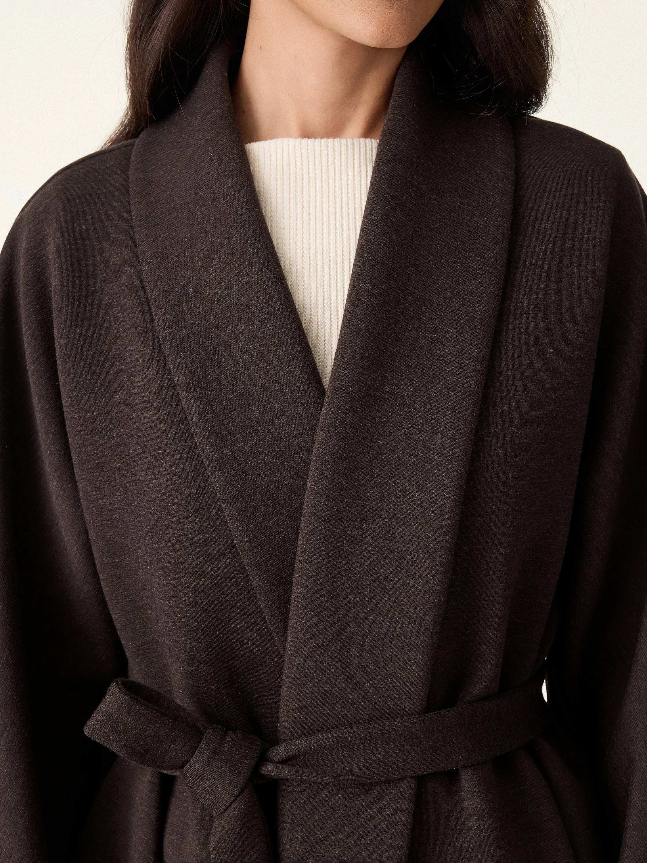 Timeless Shawl Neck Belted Outerwear with Pockets sold by OGLmove product image thumbnail 4