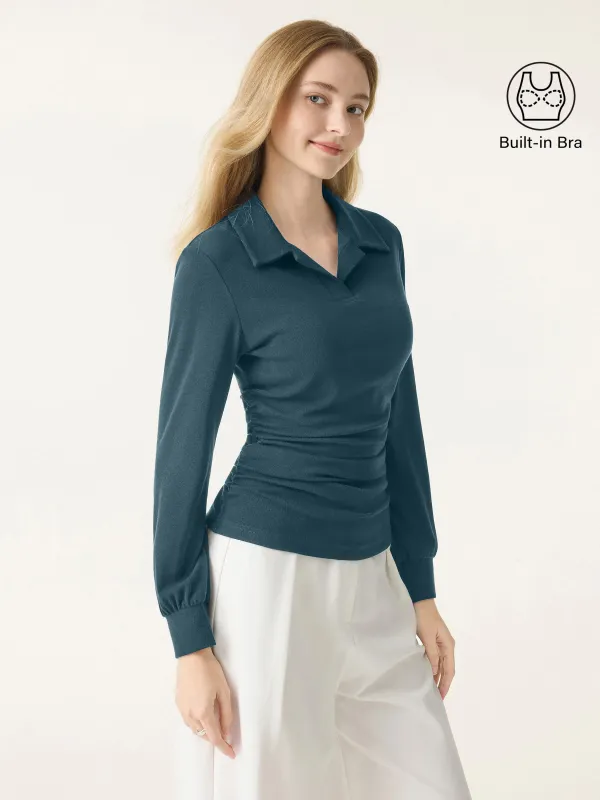Light Warm Polo Neck Side Ruched Brami Top sold by OGLmove