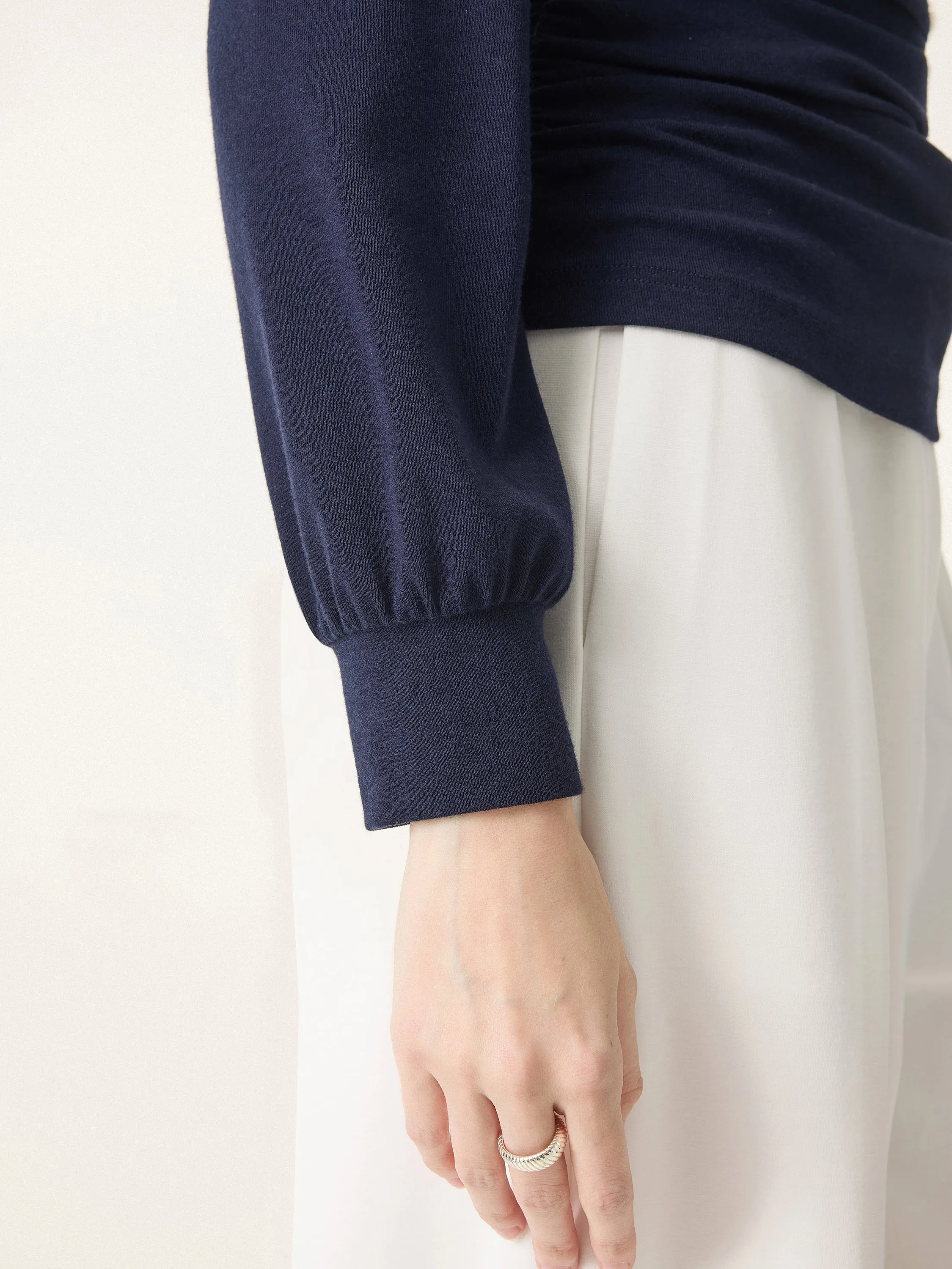 Light Warm Polo Neck Side Ruched Brami Top sold by OGLmove product image thumbnail 4