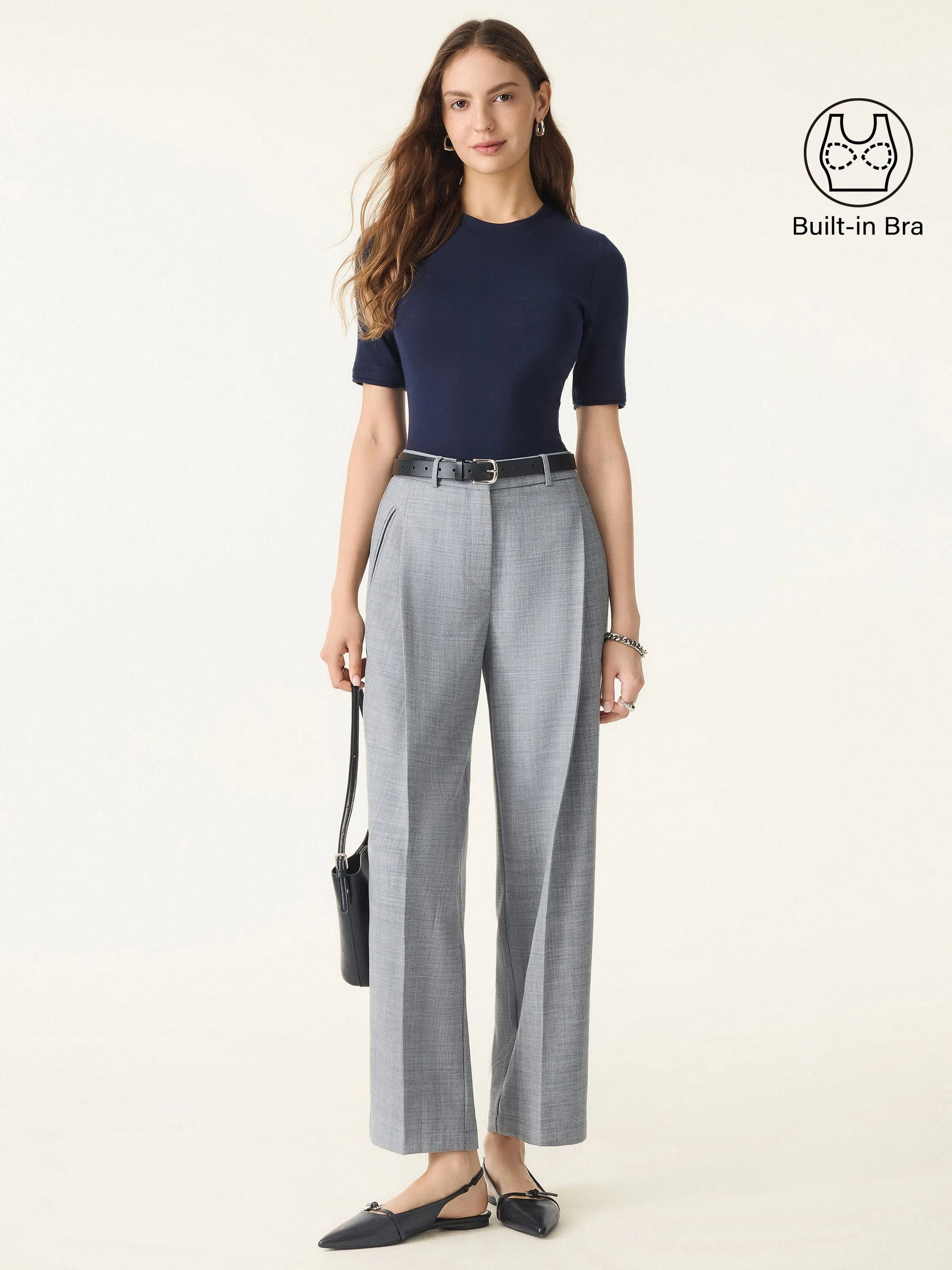 Lyocell Cashmere Crewneck Layered Cuff Brami sold by OGLmove product image thumbnail 2