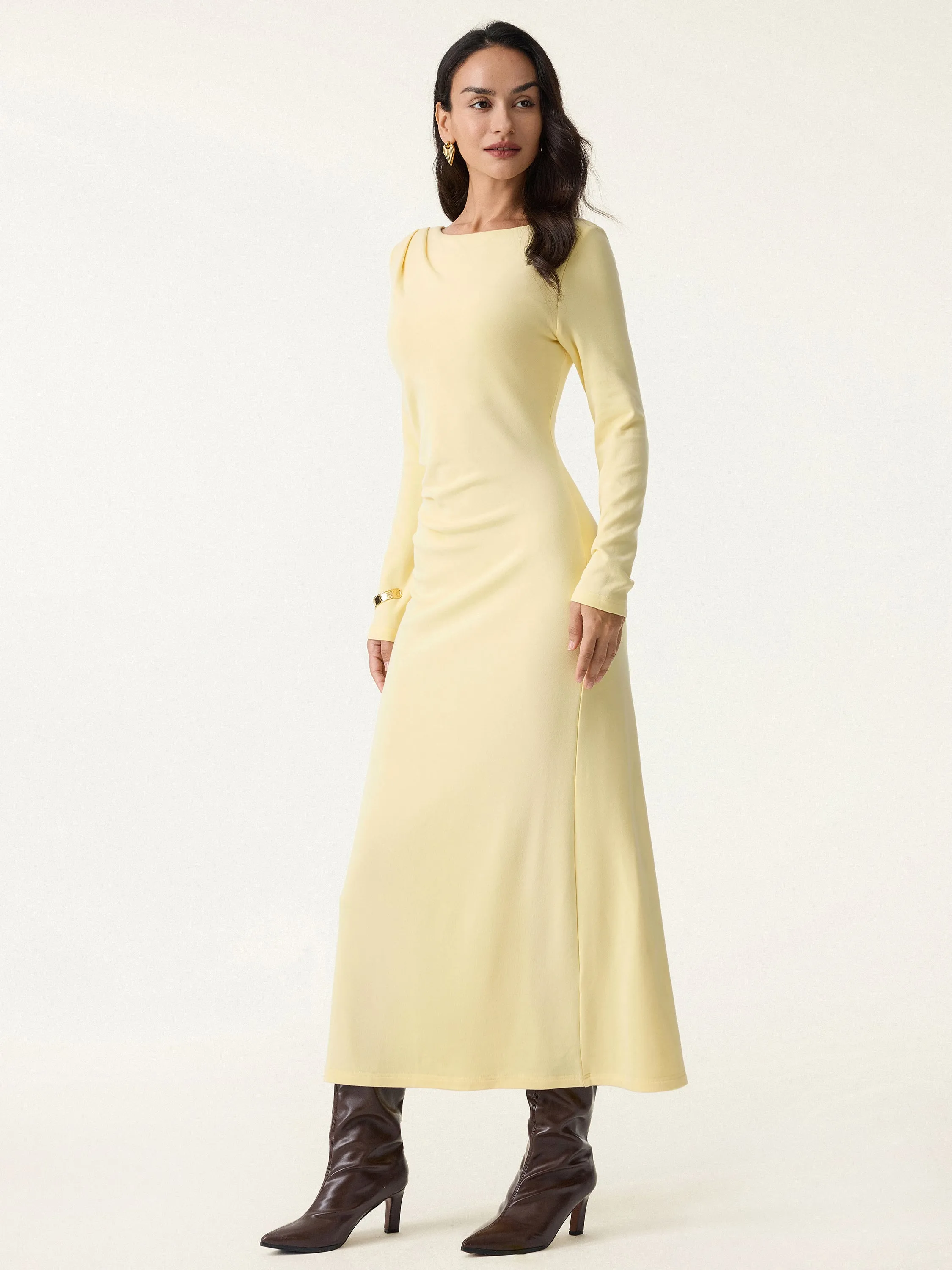 ProWarm Slimming Boatneck Tucked Midi Brami Dress sold by OGLmove product image thumbnail 5