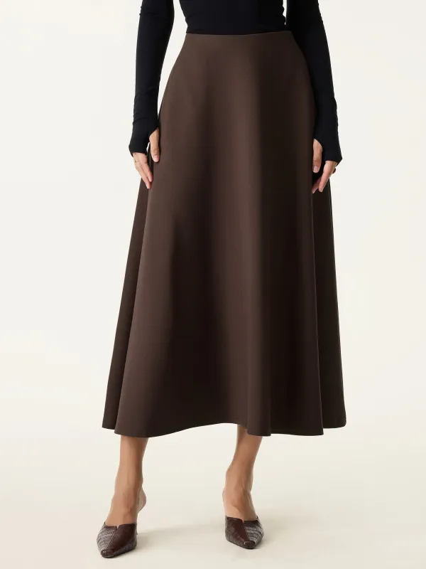 Wrinkle-Resistant High Rise Pull-on Maxi Skirts with Pockets sold by ogl move