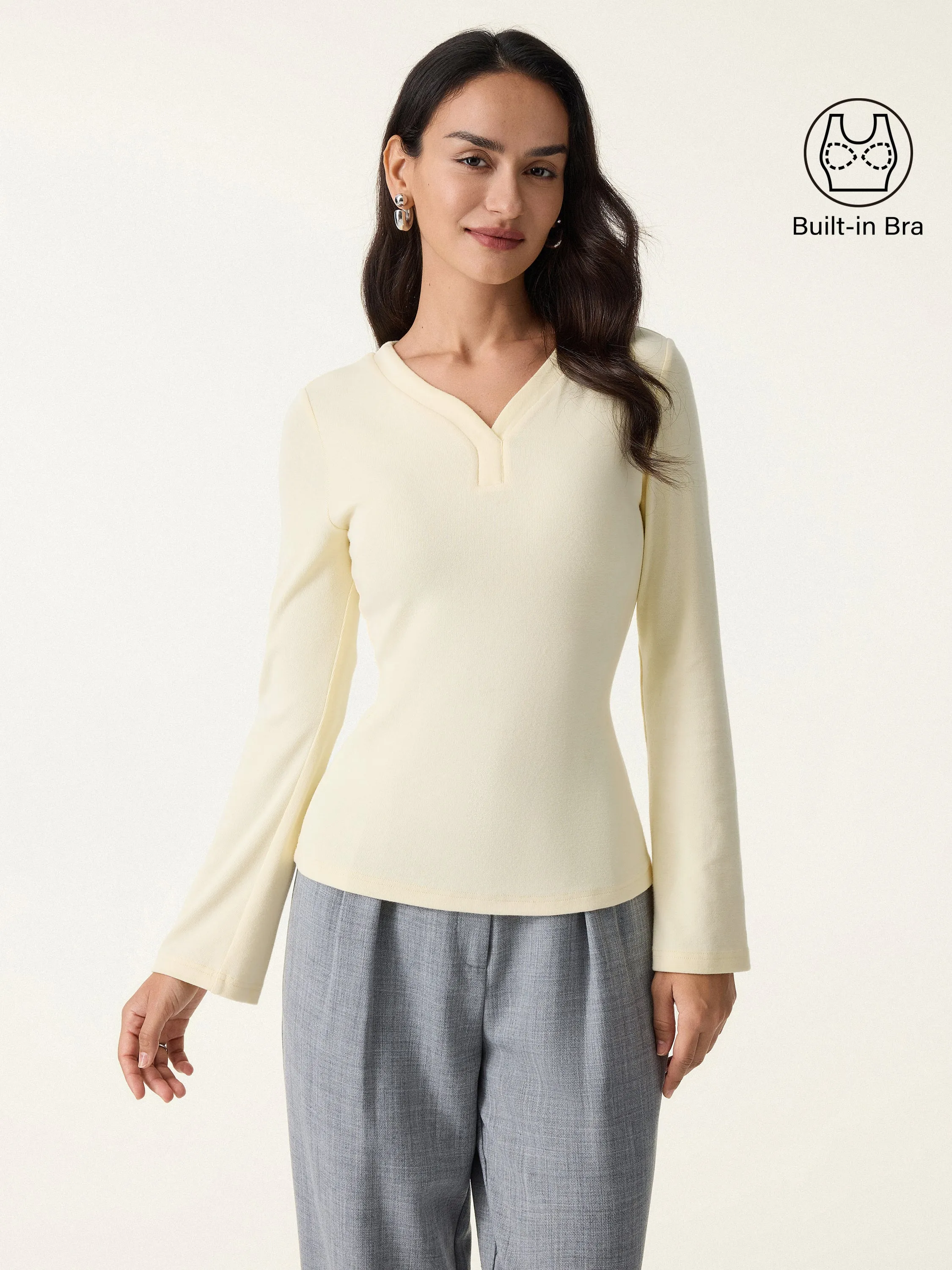 LiteWarm V-Neck Bell Sleeve Brami sold by ogl move
