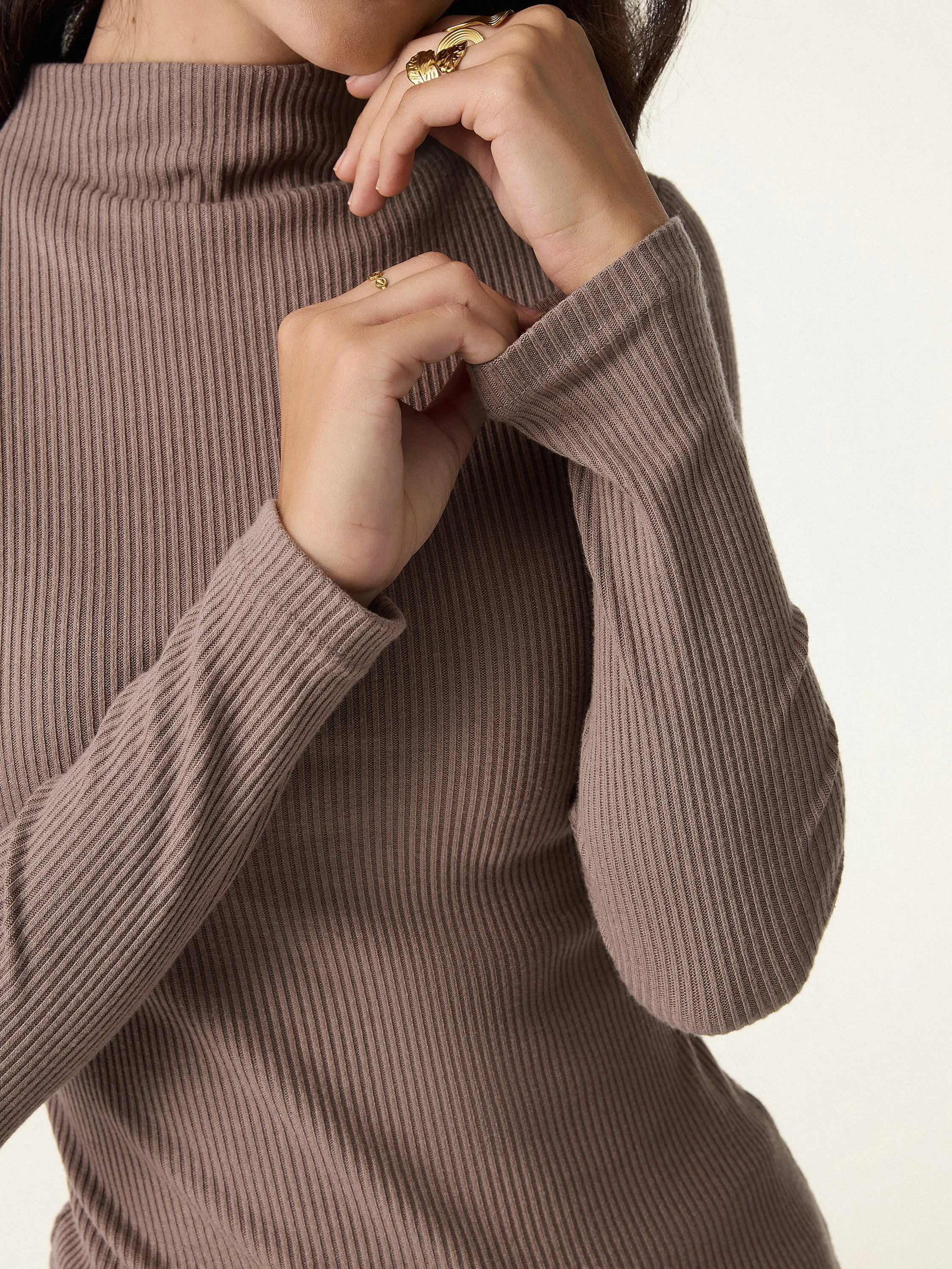 Ribbed Mockneck Long Sleeve Brami sold by OGLmove product image thumbnail 2
