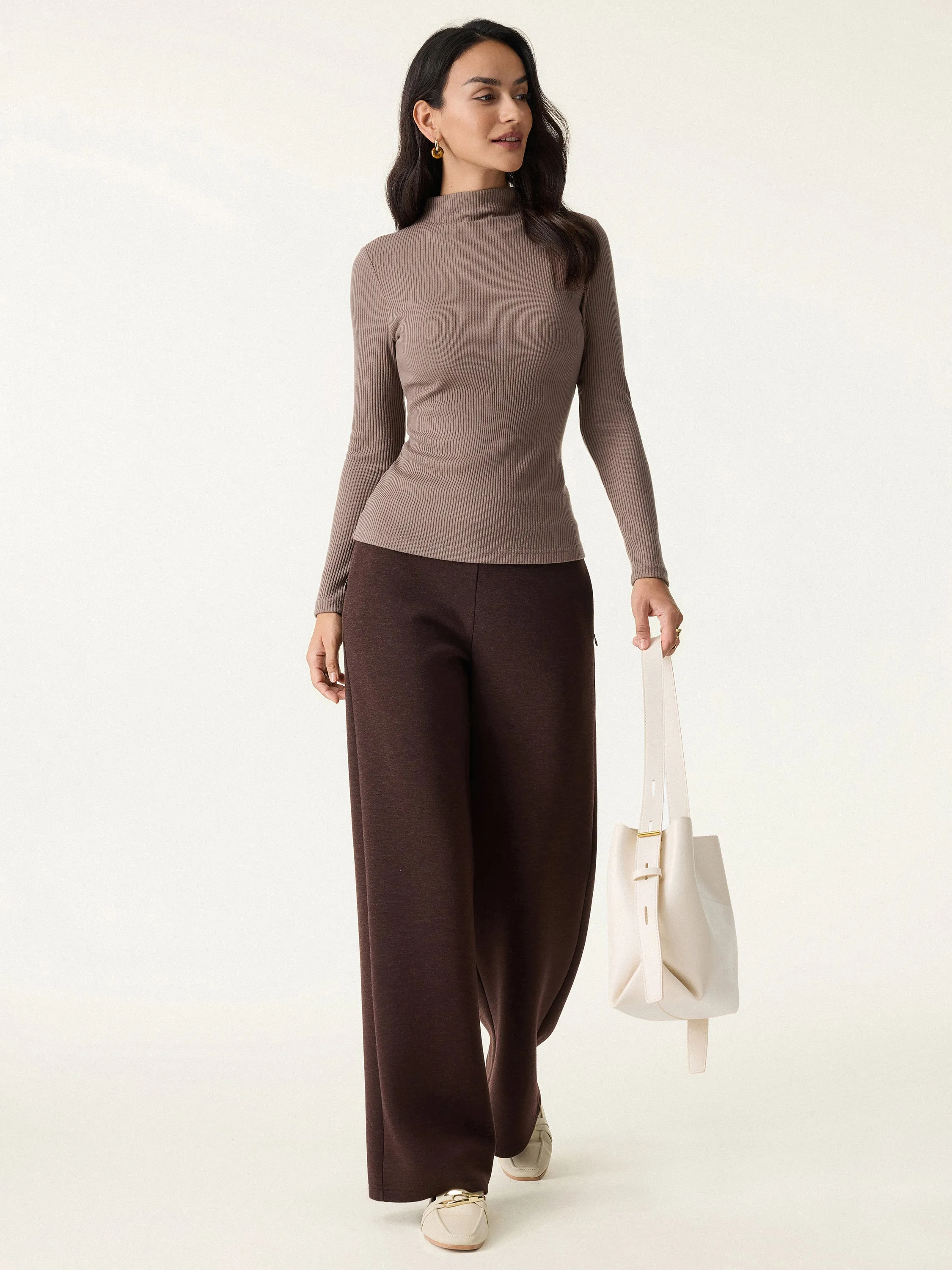 Ribbed Mockneck Long Sleeve Brami sold by OGLmove product image thumbnail 3