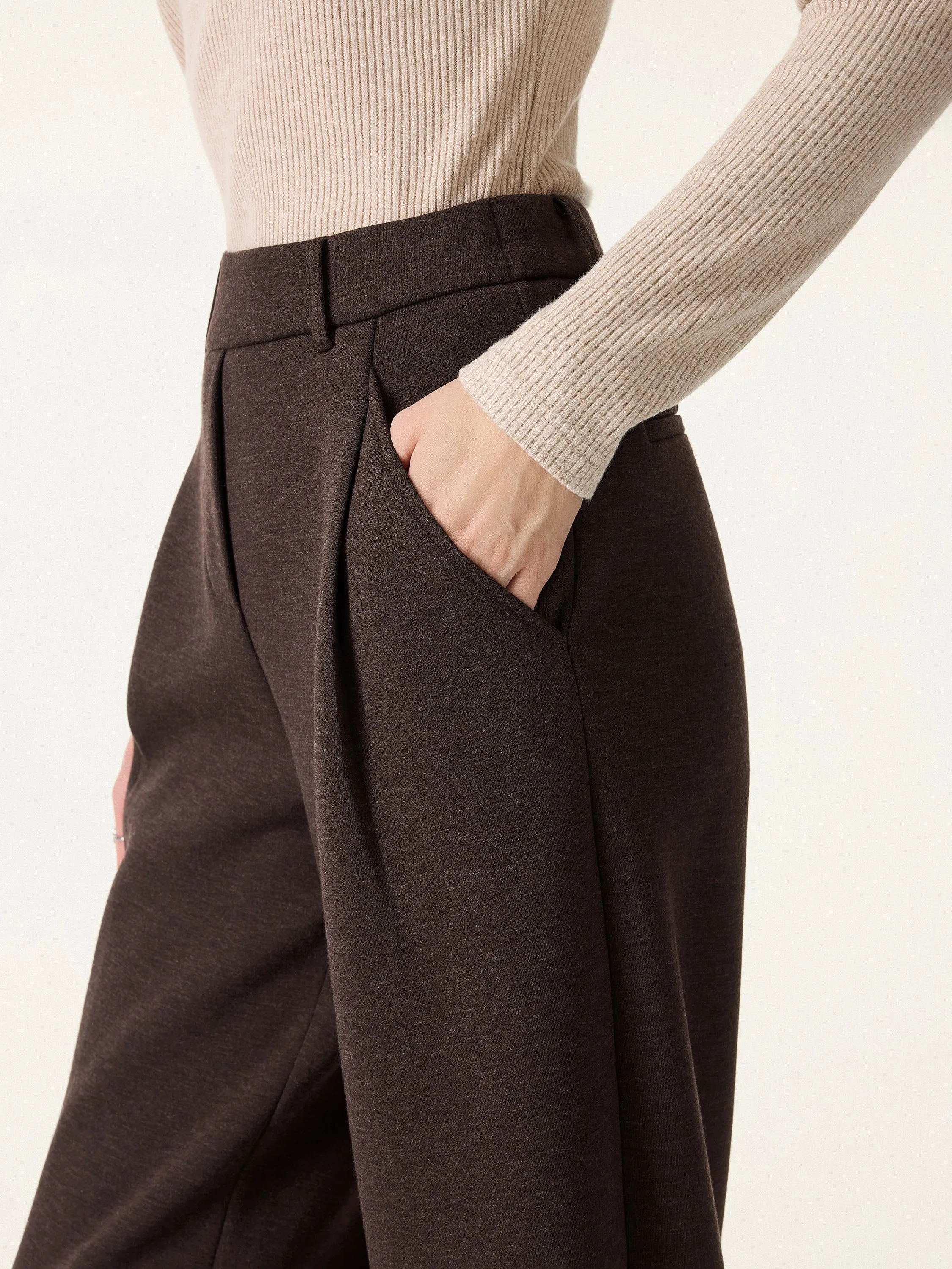Cozy Knit Mid Rise Barrel Leg Pull-on Pants sold by OGLmove product image thumbnail 2