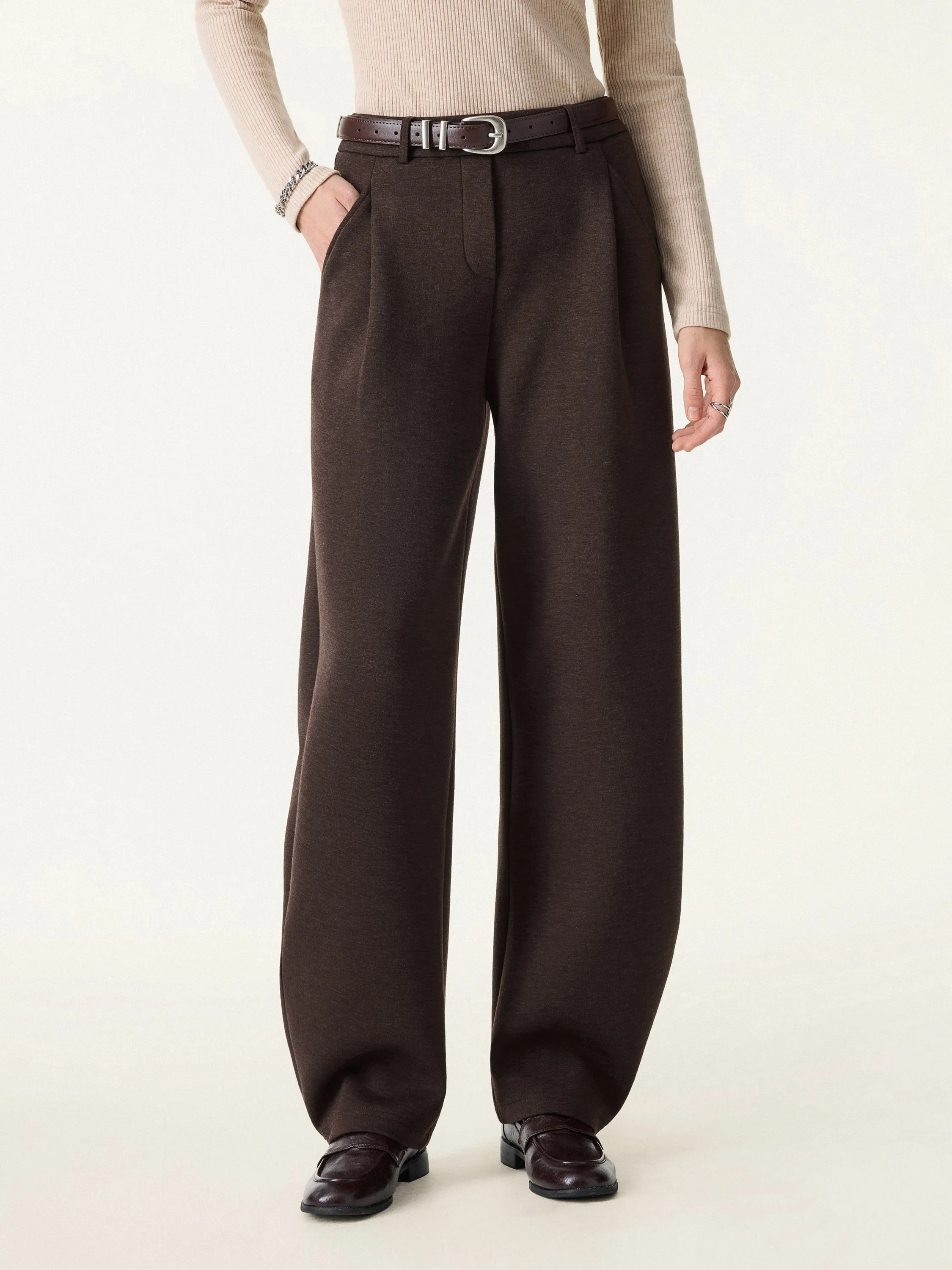 Cozy Knit Mid Rise Barrel Leg Pull-on Pants sold by OGLmove